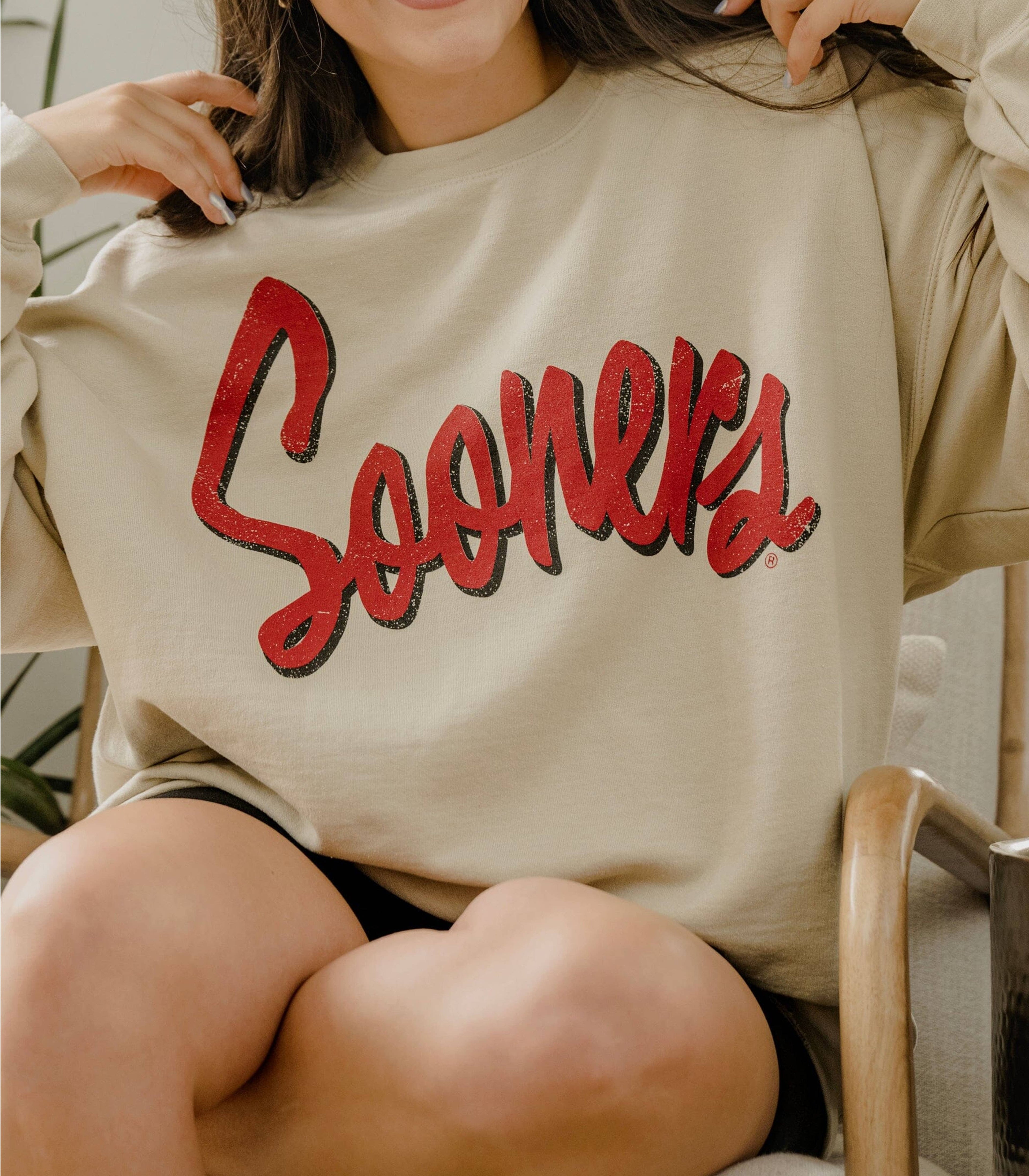 Sooner Vintage Script Nude Sweatshirt For Women T-Shirts, Hoodie | PodTeesHub.com