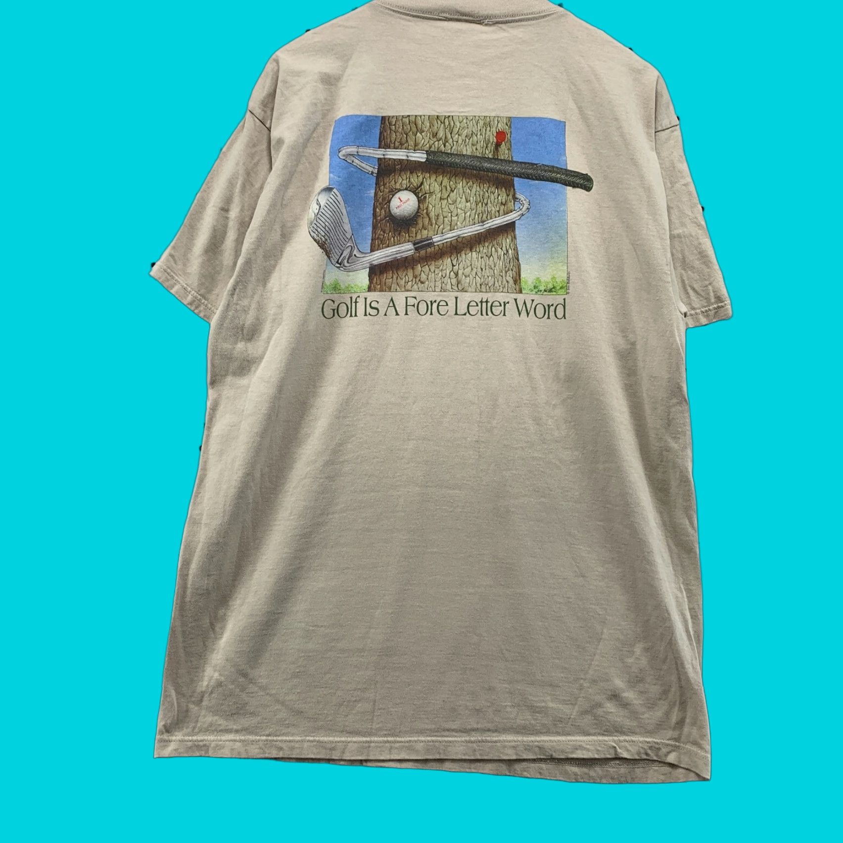 Tultex Vintage 90s Funny Golf Quote Shirt Brown Fore 4 Letter Word Mens Xl Adult Xl T Shirt 22 5x32 Hoodie, Sweatshirt