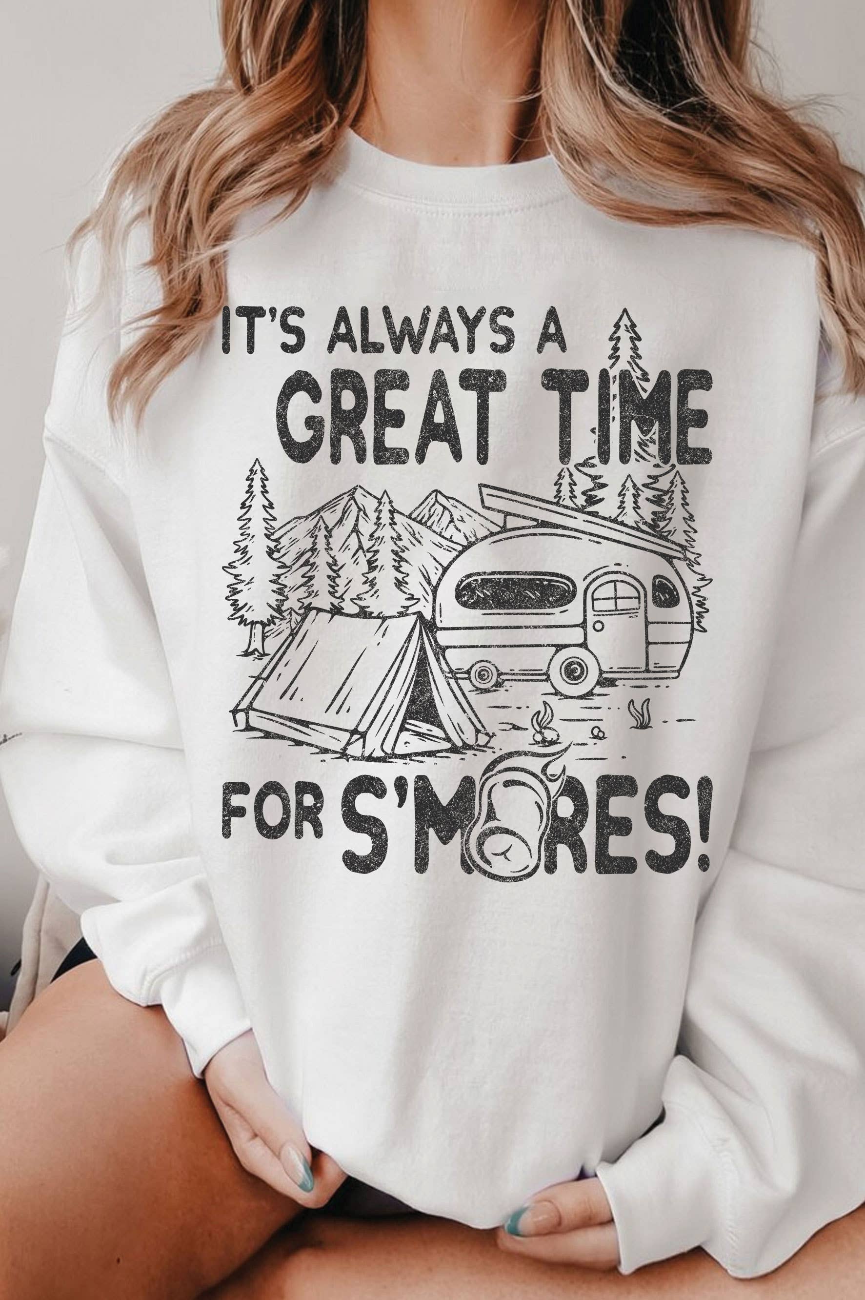 Camp It's Always A Great Time For S'mores Brush Sweatshirt T-Shirts, Hoodie | PodTeesHub.com