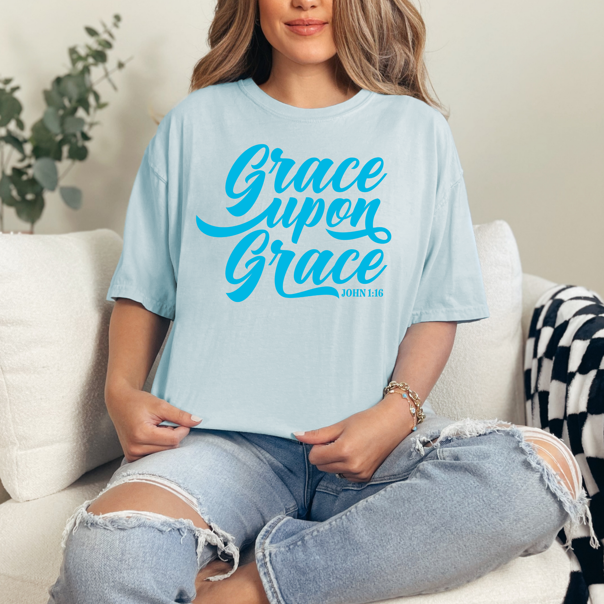 Grace Upon Grace Graphic Tee - Spring Tee - Christian Tee Hoodie, Sweatshirt | PodTeesHub.com