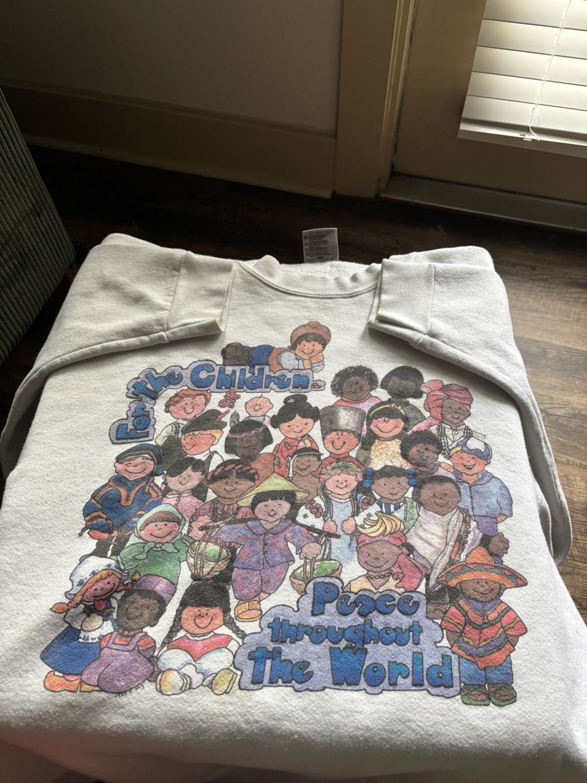Vintage Vtg For The Children Peace Throughout The World Sweatshirt T-Shirts, Hoodie | PodTeesHub.com