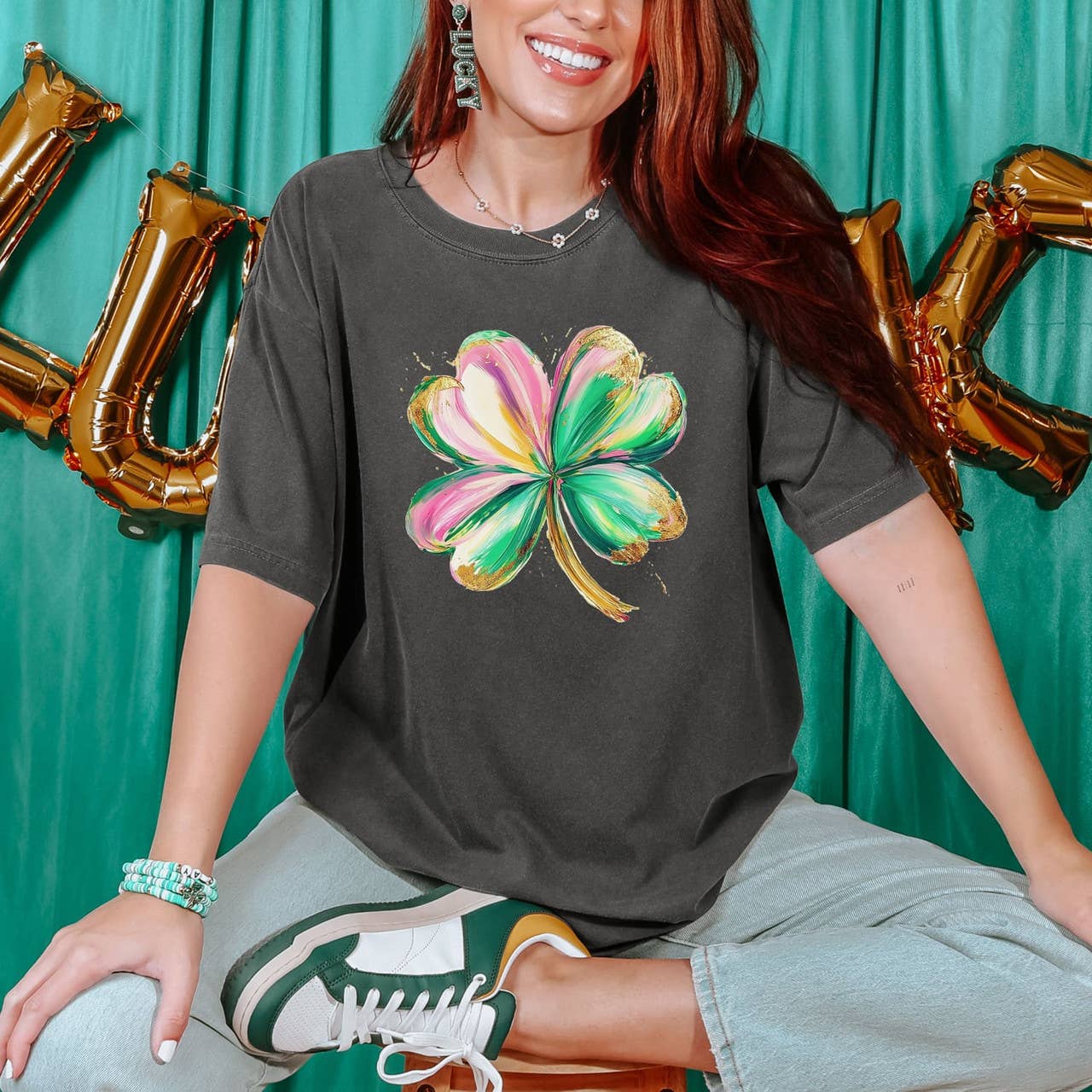 Pastel Shamrock Tee Hoodie, Sweatshirt | PodTeesHub.com