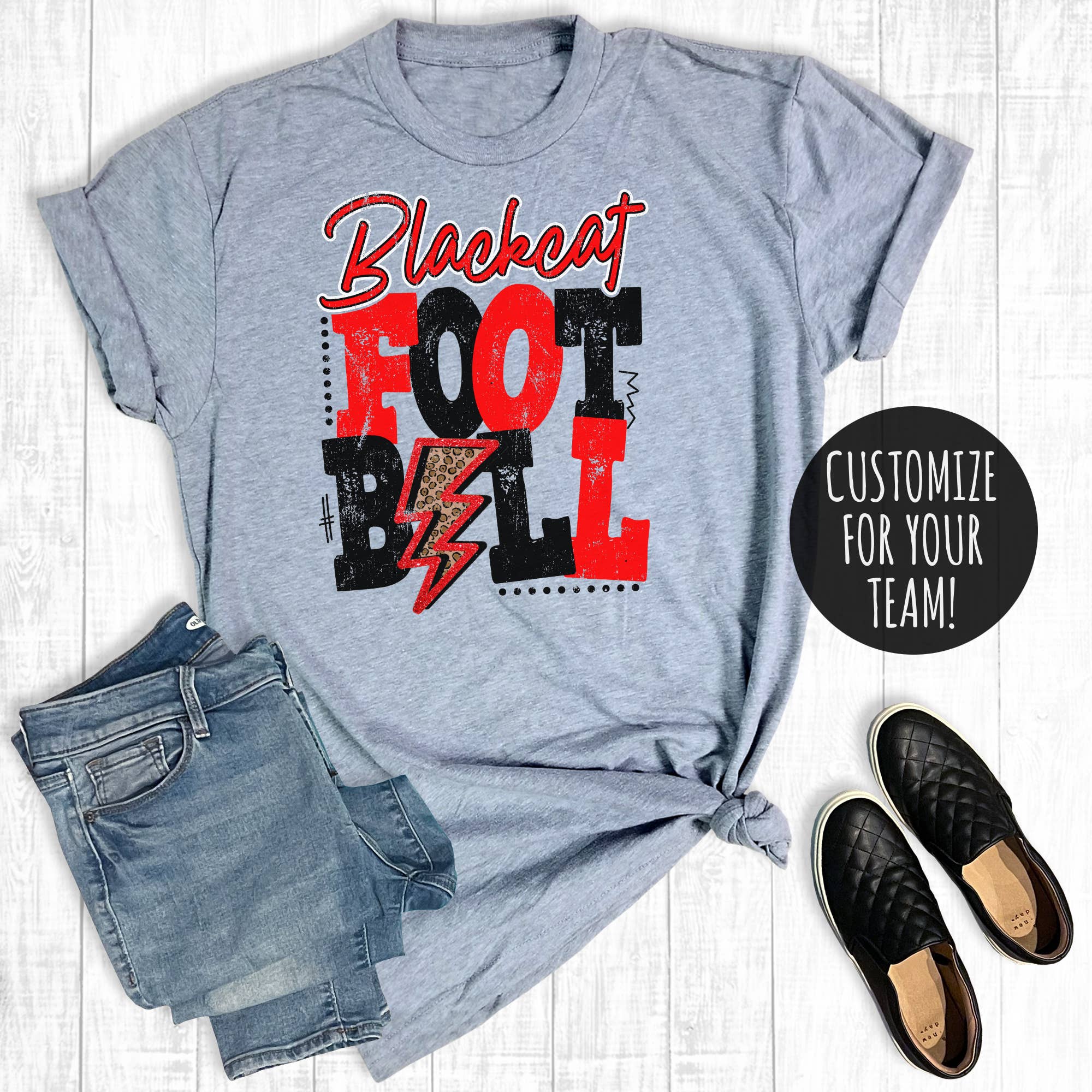 Custom Leopard Bolt Football Graphic Tee Hoodie, Sweatshirt | PodTeesHub.com