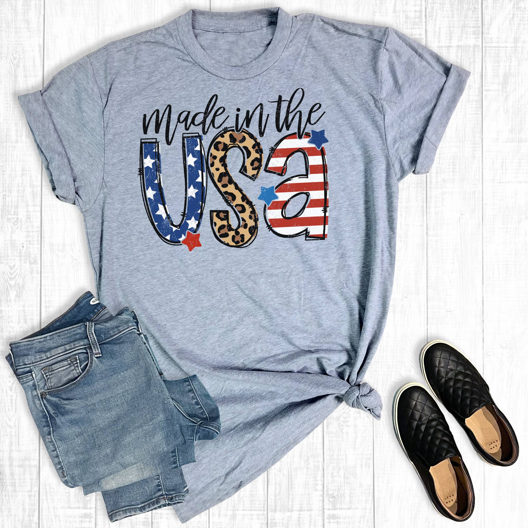 4th of July Made in the USA Graphic Tee Hoodie, Sweatshirt | PodTeesHub.com