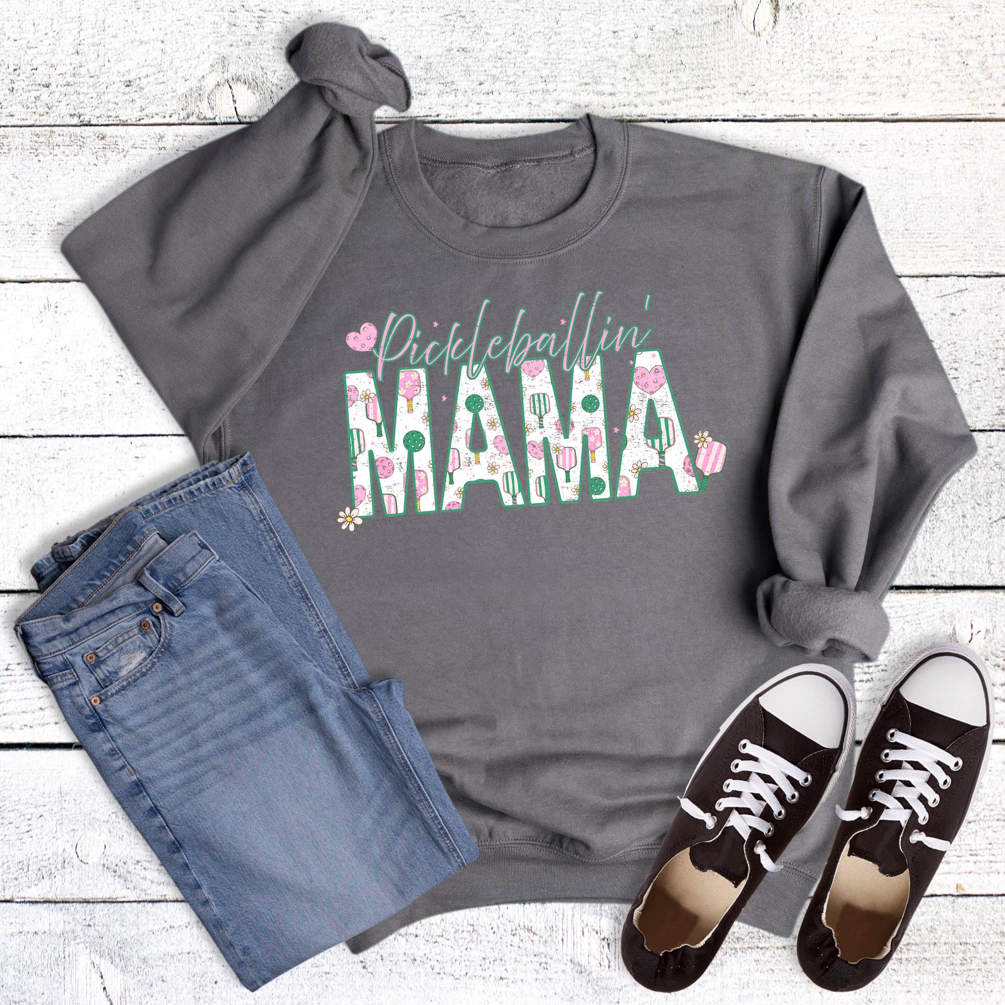 Preppy Pickleballin' Mama Sweatshirt T-Shirts, Hoodie | PodTeesHub.com