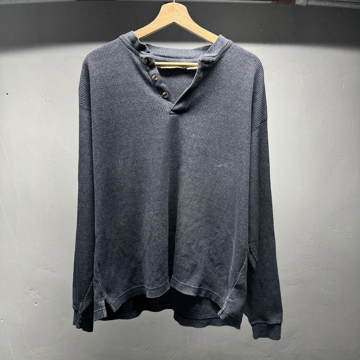 Vintage Thrashed Faded Distressed Henley Shirt Erd Grunge Chrome Hoodie, Sweatshirt | PodTeesHub.com