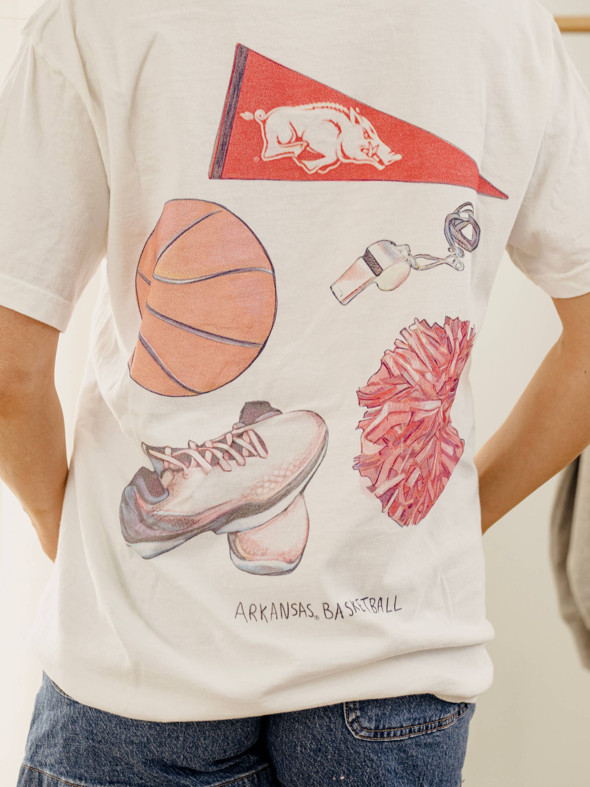 Arkansas Razorbacks Basketball Memorabilia White Cc Tee Hoodie, Sweatshirt | PodTeesHub.com