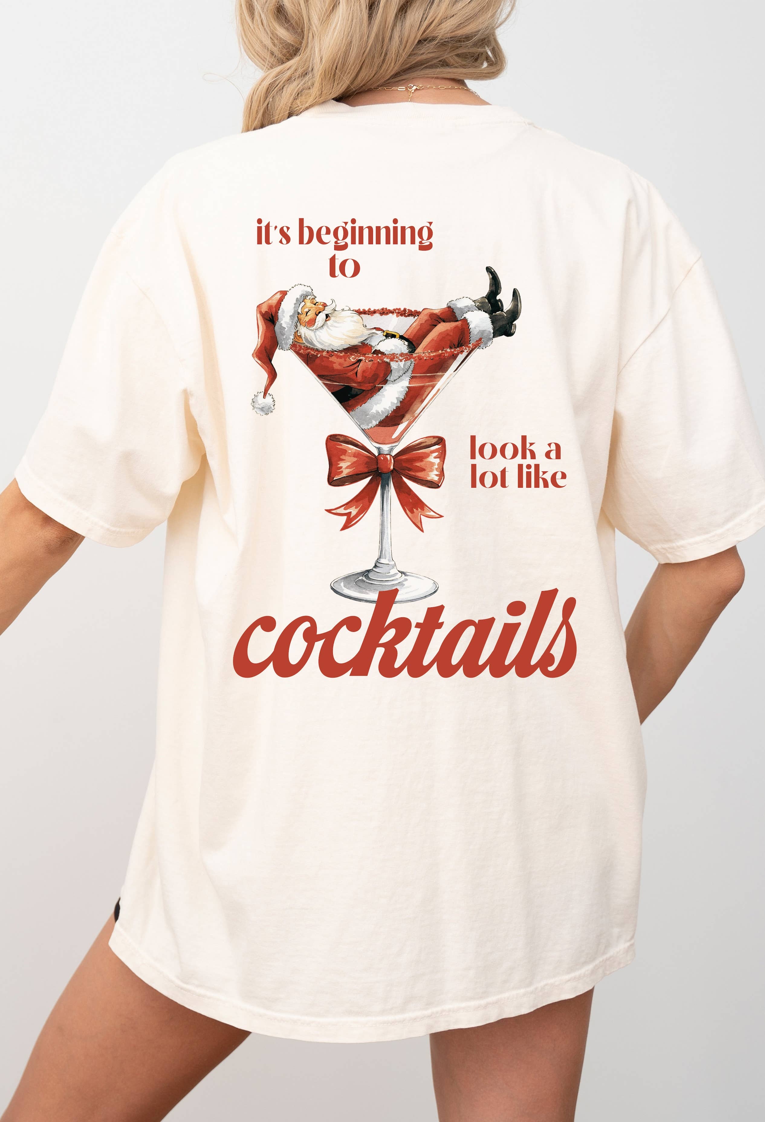 It's Beginning To Look Like Cocktails Graphic Tee Hoodie, Sweatshirt | PodTeesHub.com
