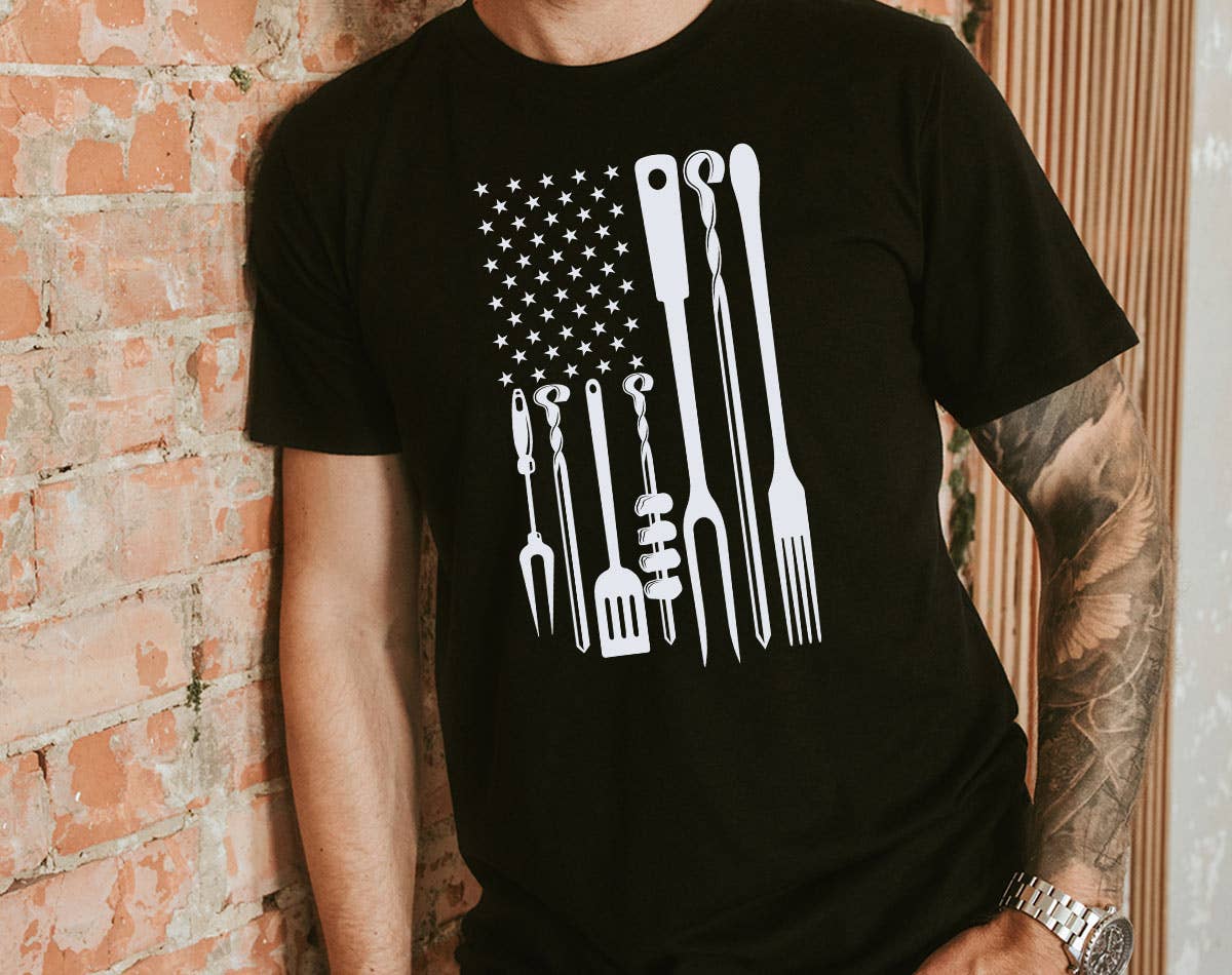 Bbq Flag - Cooking Smoked Meats T-Shirt Hoodie, Sweatshirt | PodTeesHub.com