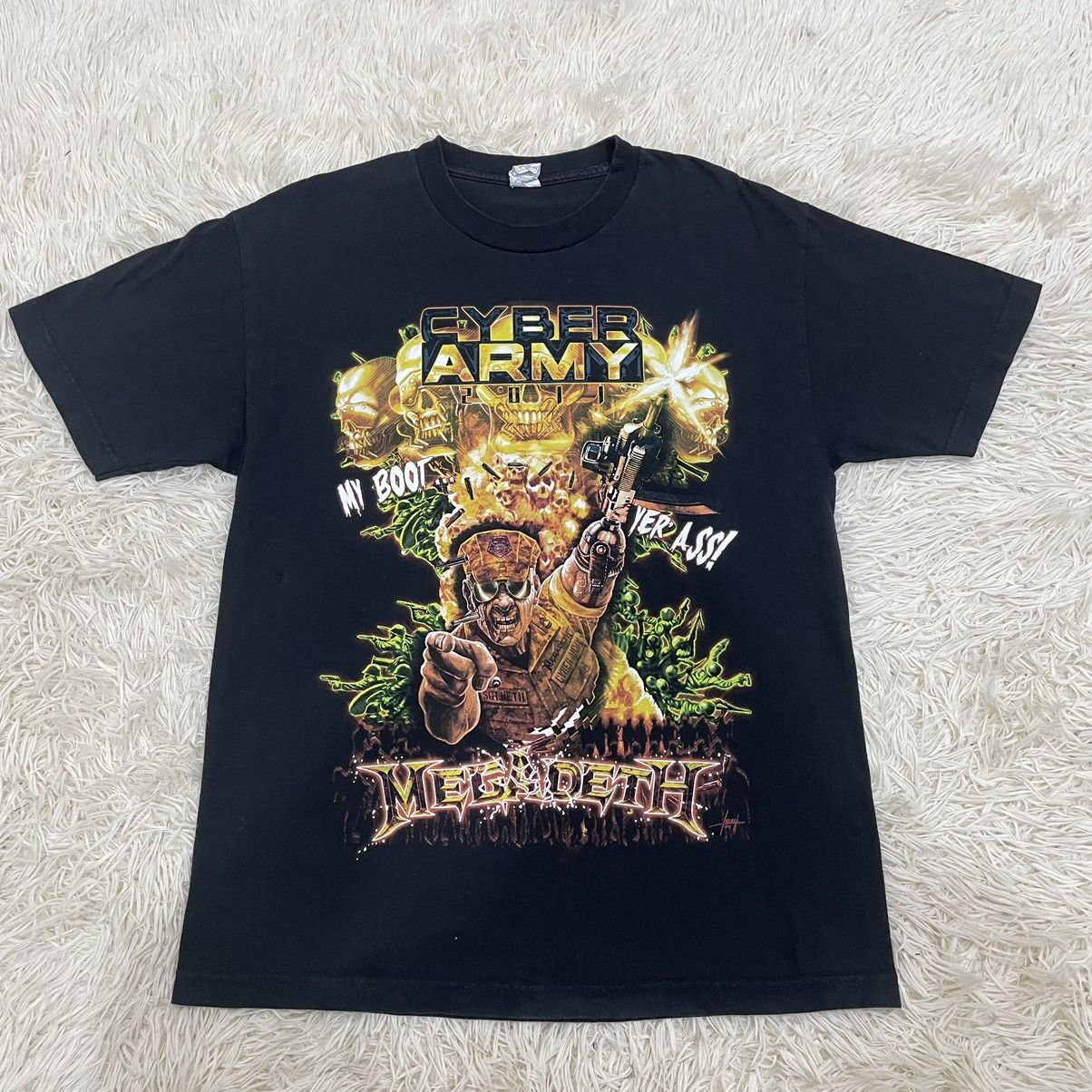 Band Tees Vintage Megadeth Cyber Army Thrashed Hoodie, Sweatshirt | PodTeesHub.com