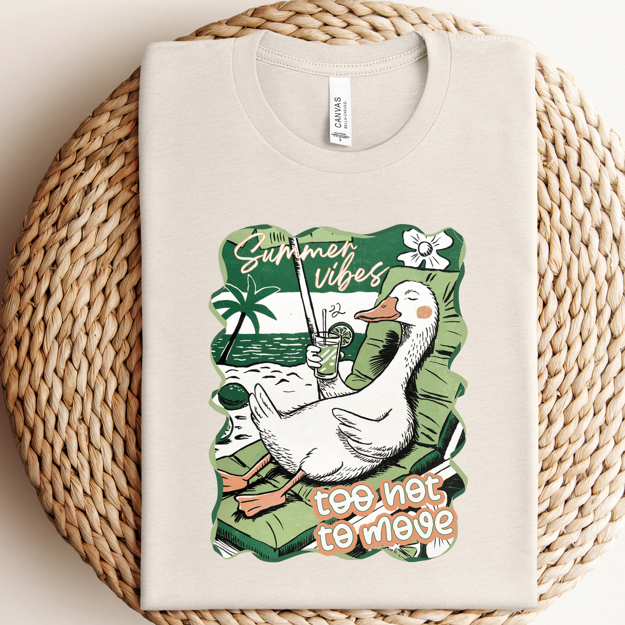 Summer Vibes Goose Graphic Tee Hoodie, Sweatshirt | PodTeesHub.com