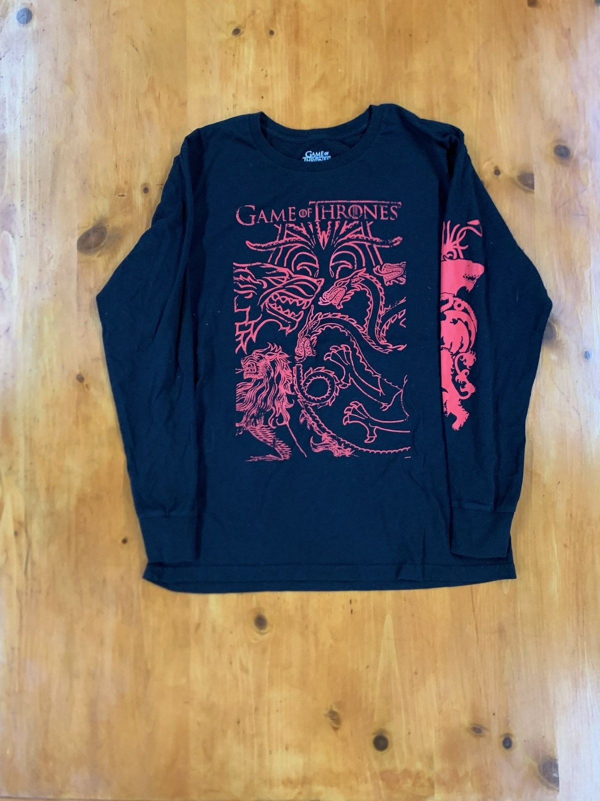 Vintage Game Of Thrones Red Runic Dragon Longsleeve T-Shirts, Hoodie, Sweatshirt | PodTeesHub.com