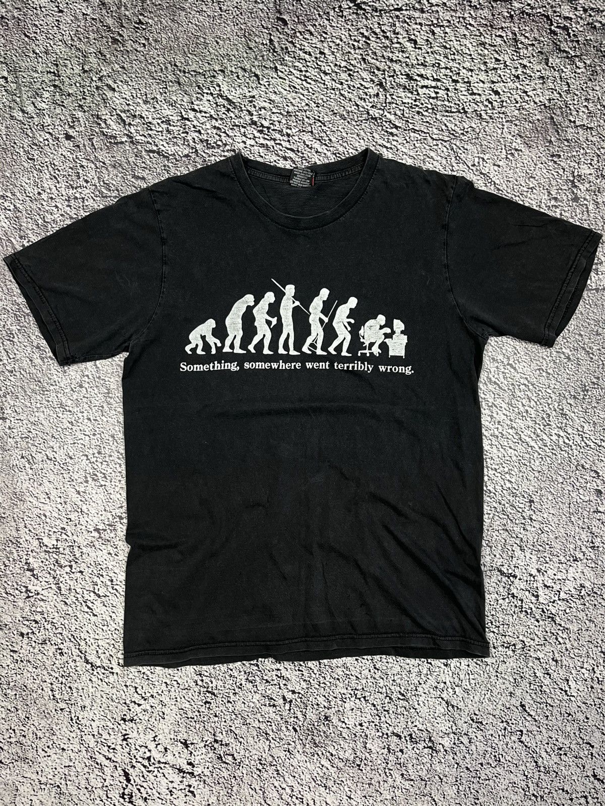 Band Tees Vintage Y2k Evolution Humor Logo Trashed Faded Tee Size L Hoodie, Sweatshirt | PodTeesHub.com