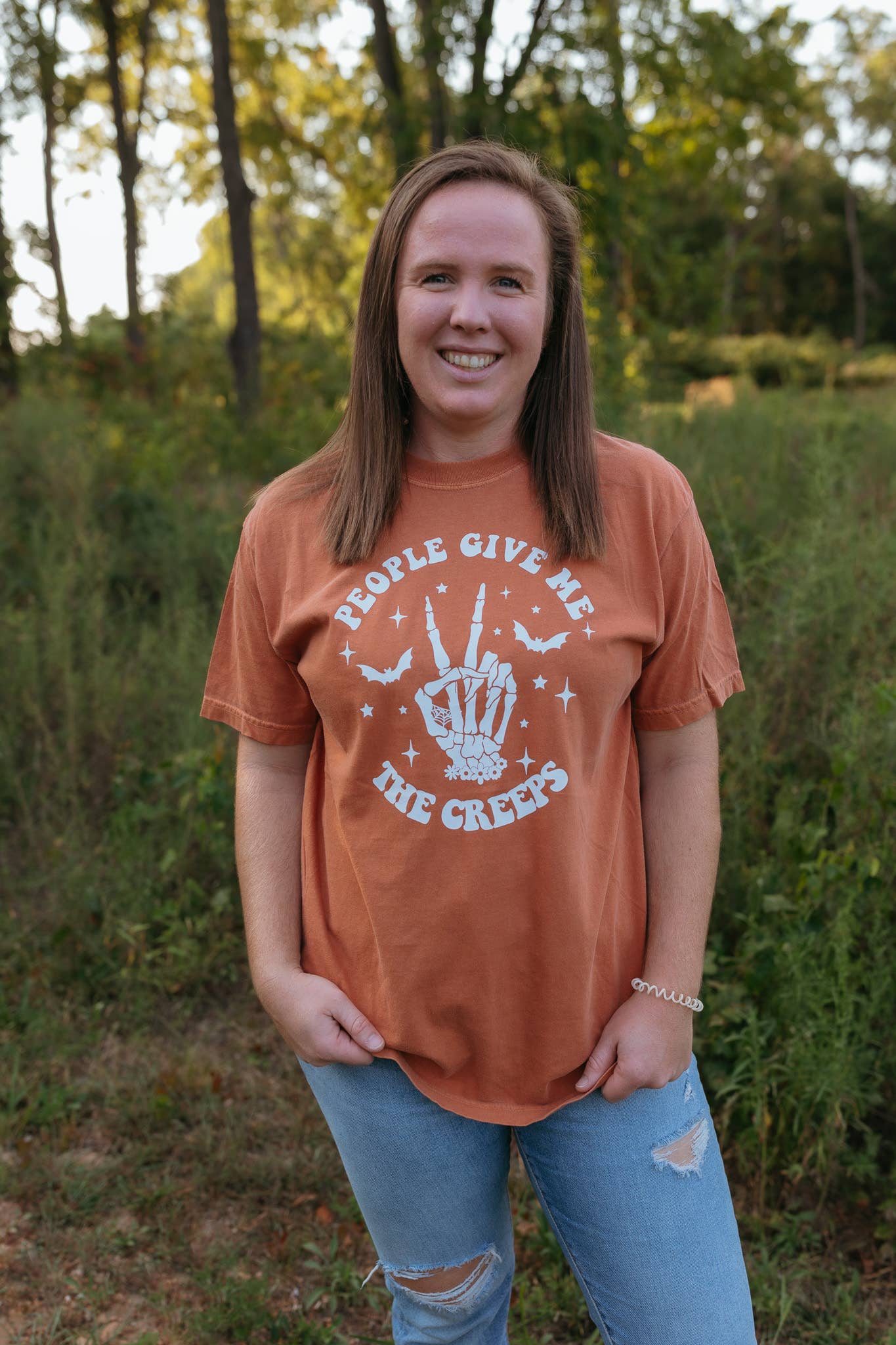 People Give Me the Creeps Halloween Fall Graphic Tee Hoodie, Sweatshirt | PodTeesHub.com