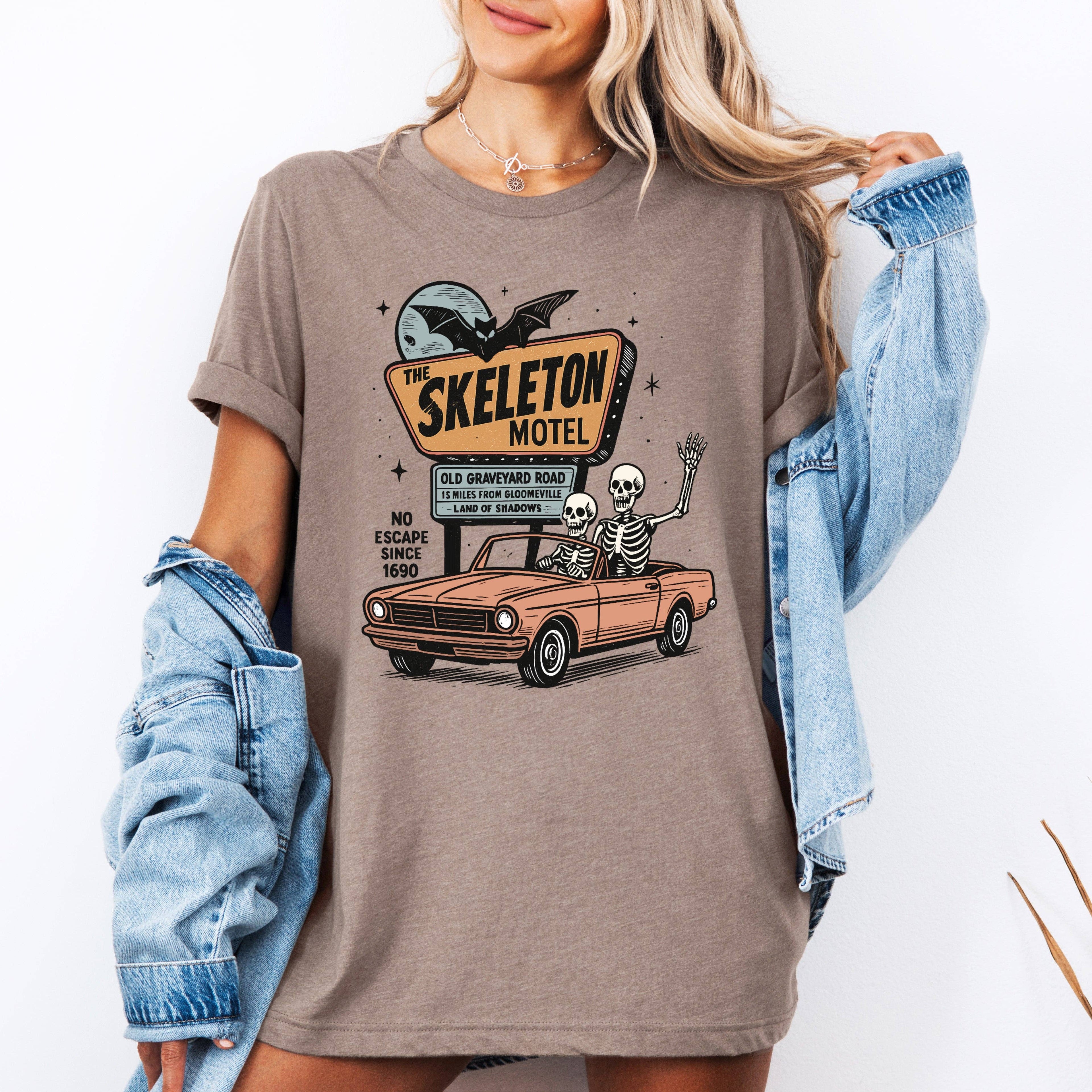 The Skeleton Motel, Spooky, Halloween, Tshirt Hoodie, Sweatshirt | PodTeesHub.com