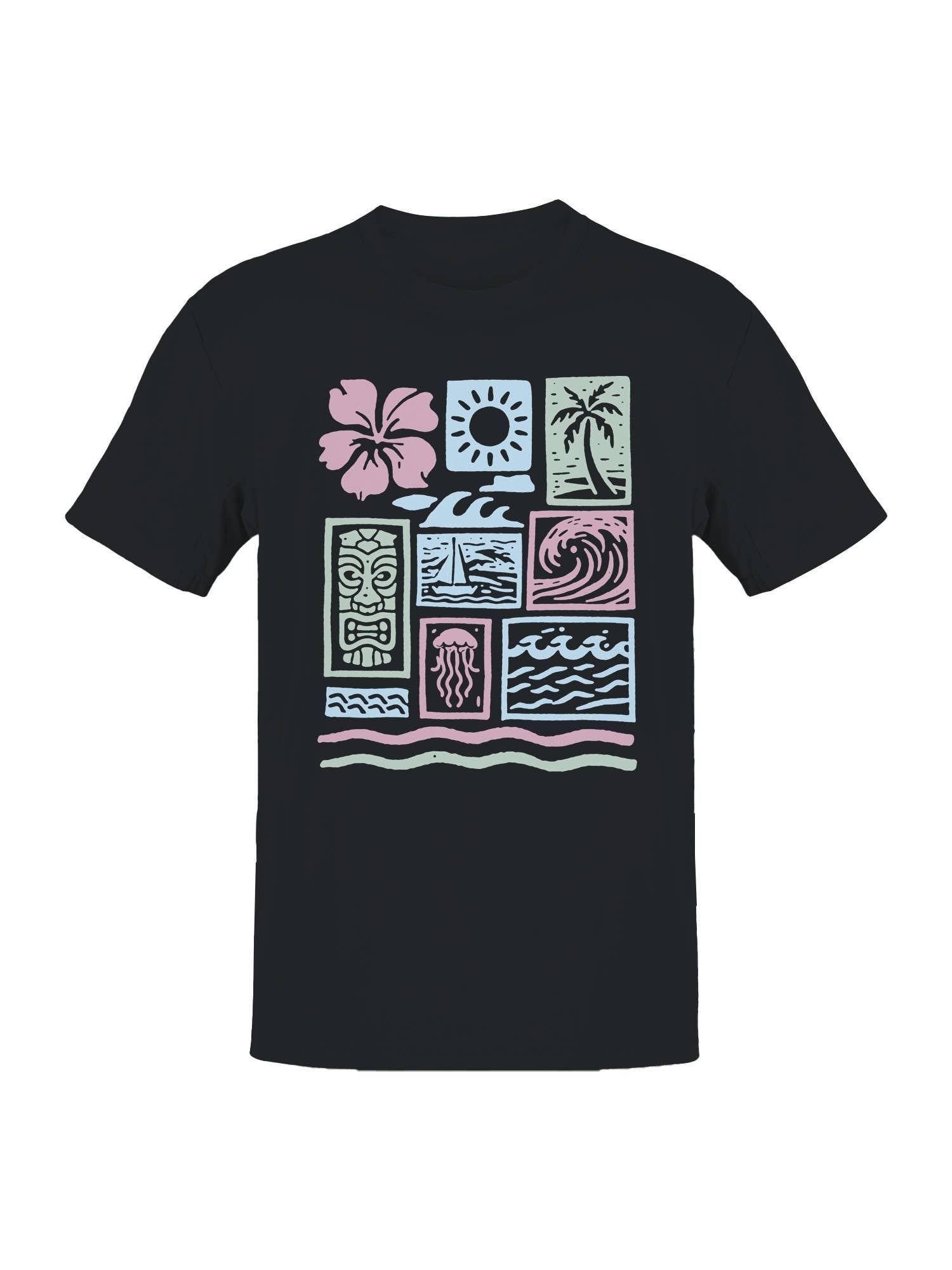 Tropical Vibes Ocean Graphic Men's T-Shirt Hoodie, Sweatshirt | PodTeesHub.com