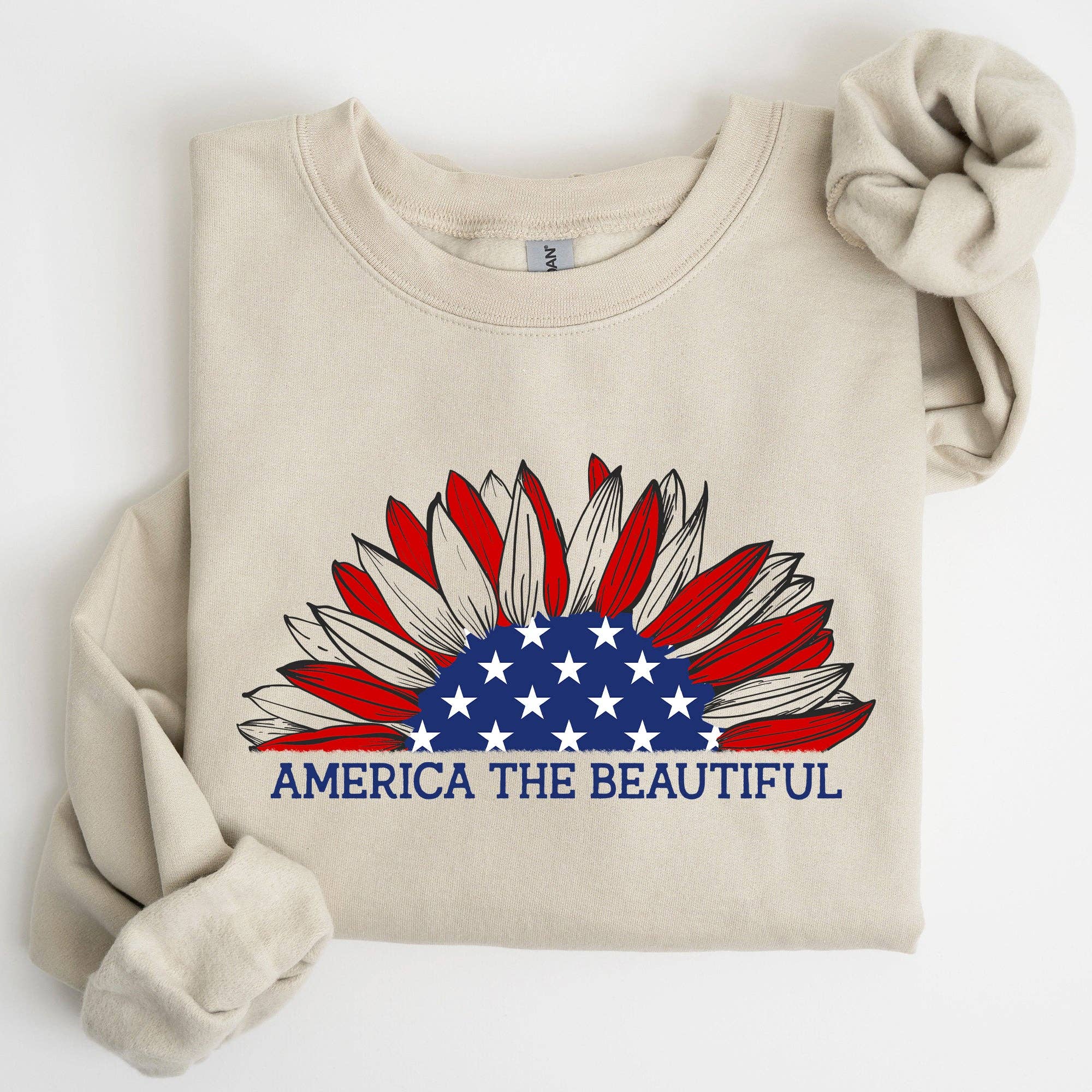 America the Beautiful, Sunflower, Red White Blue Sweatshirt T-Shirts, Hoodie | PodTeesHub.com