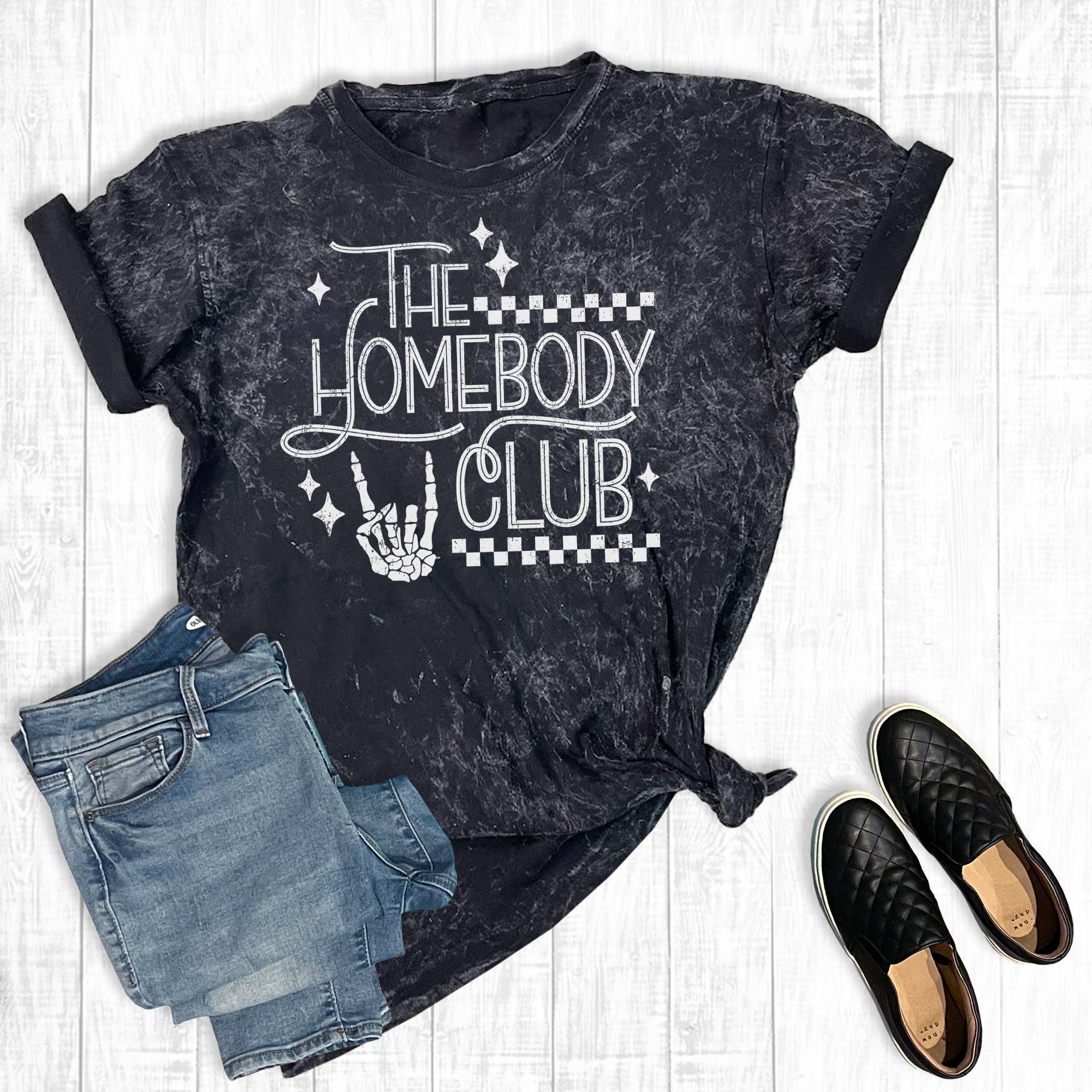Mom Homebody Club Mineral Wash Graphic Tee Hoodie, Sweatshirt | PodTeesHub.com