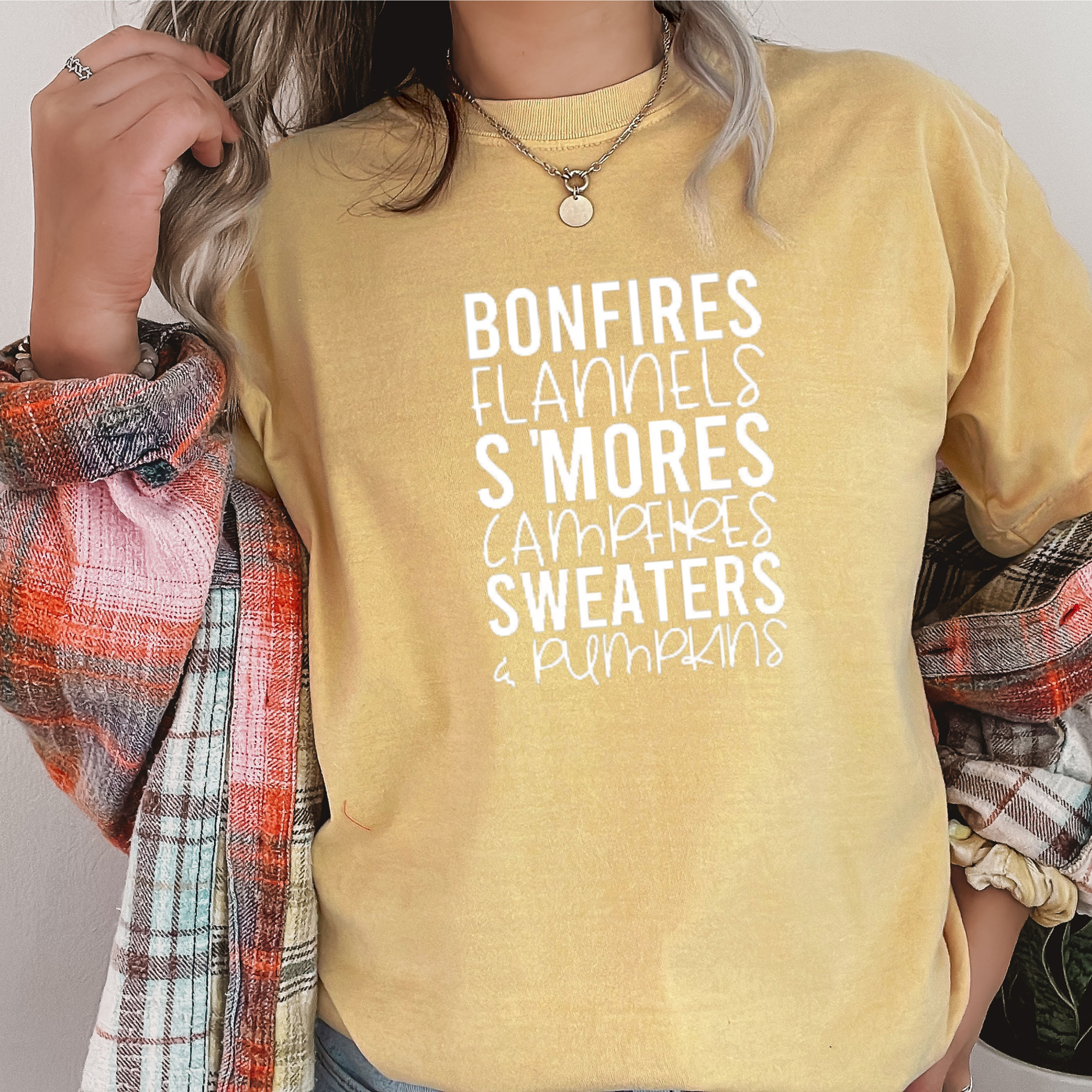 Bonfire & Flannels Fall Tee - Graphic Tee - Multiple Color Hoodie, Sweatshirt | PodTeesHub.com