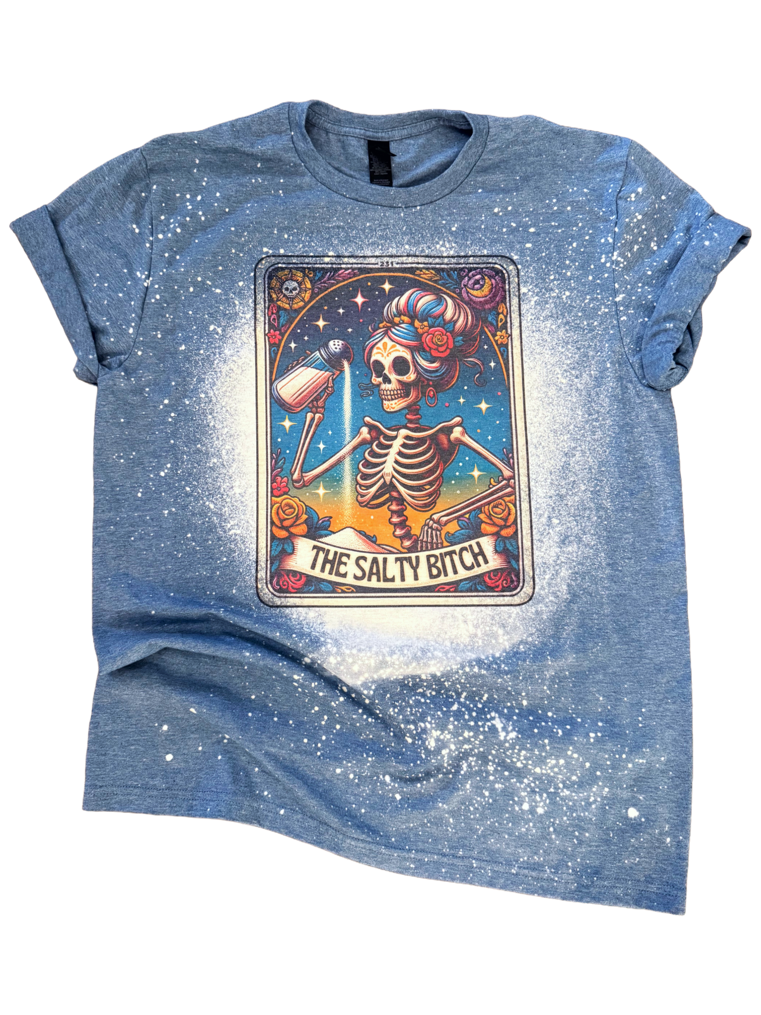 The Salty B*Tch – Tarot Card Bleached Tee Hoodie, Sweatshirt | PodTeesHub.com