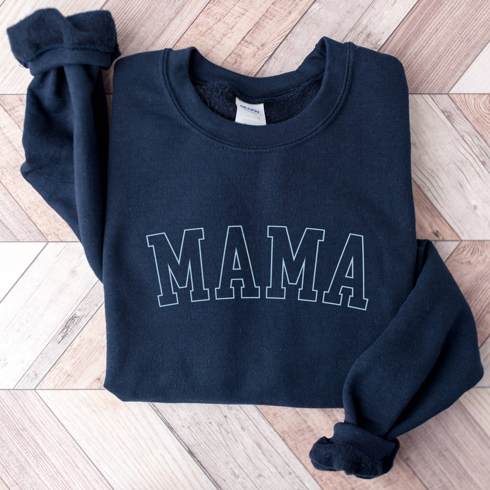 Mama Crewneck Sweatshirt - Blue Tones T-Shirts, Hoodie | PodTeesHub.com