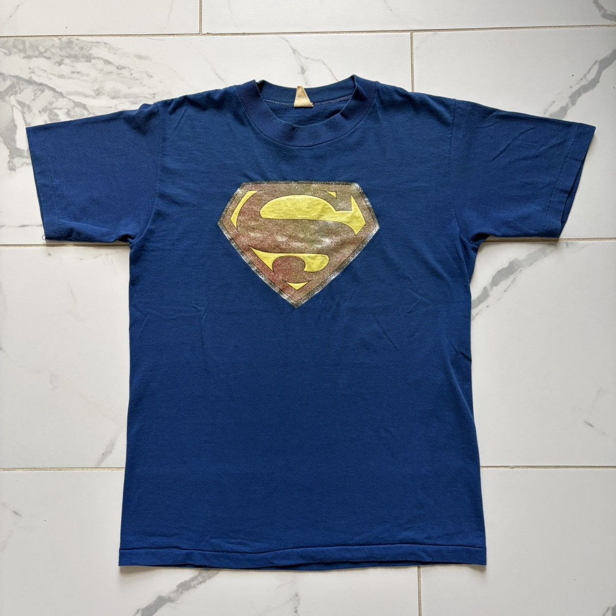 Vintage 1970s 70s Superman Size M Blue Glitter T-Shirts, Hoodie, Sweatshirt