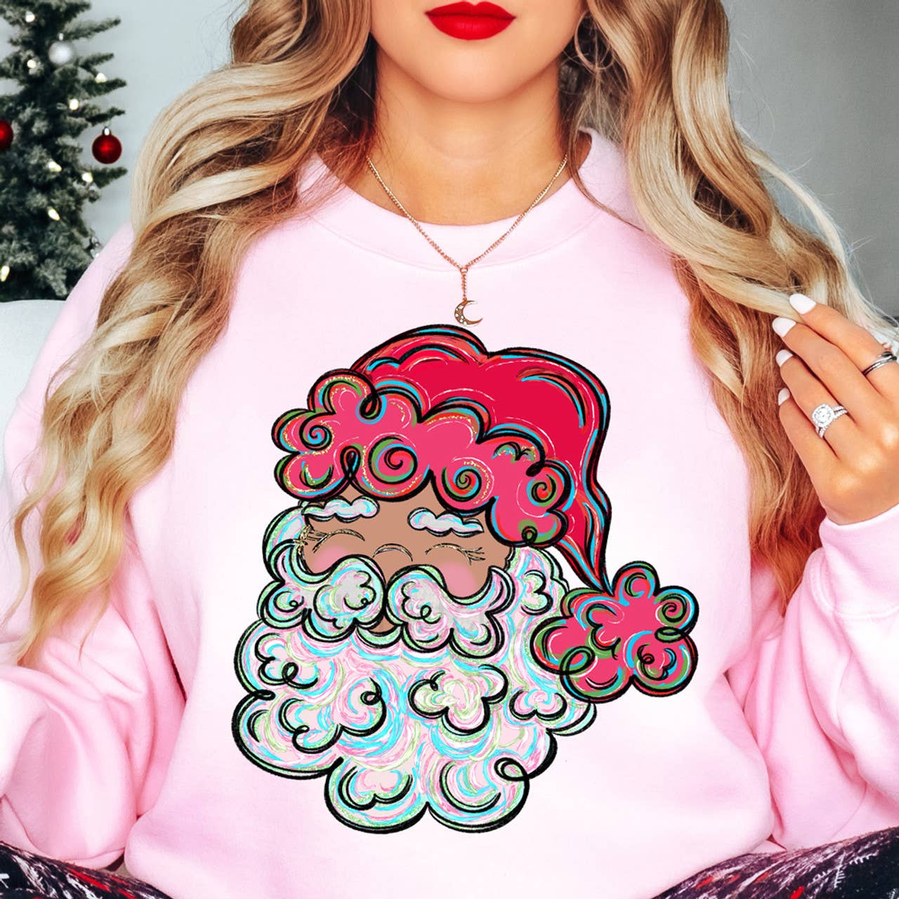 Painted Santa Sweatshirt T-Shirts, Hoodie | PodTeesHub.com