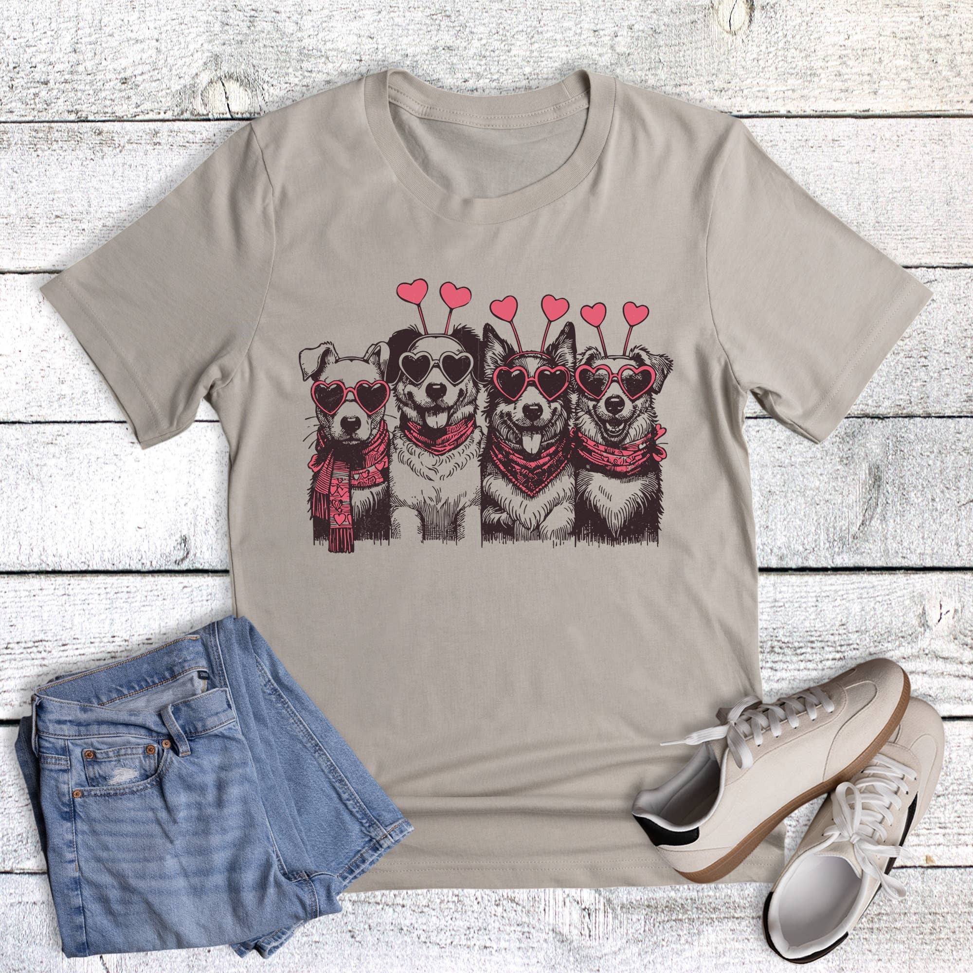 Valentine Pets Dogs Graphic Tee Hoodie, Sweatshirt | PodTeesHub.com