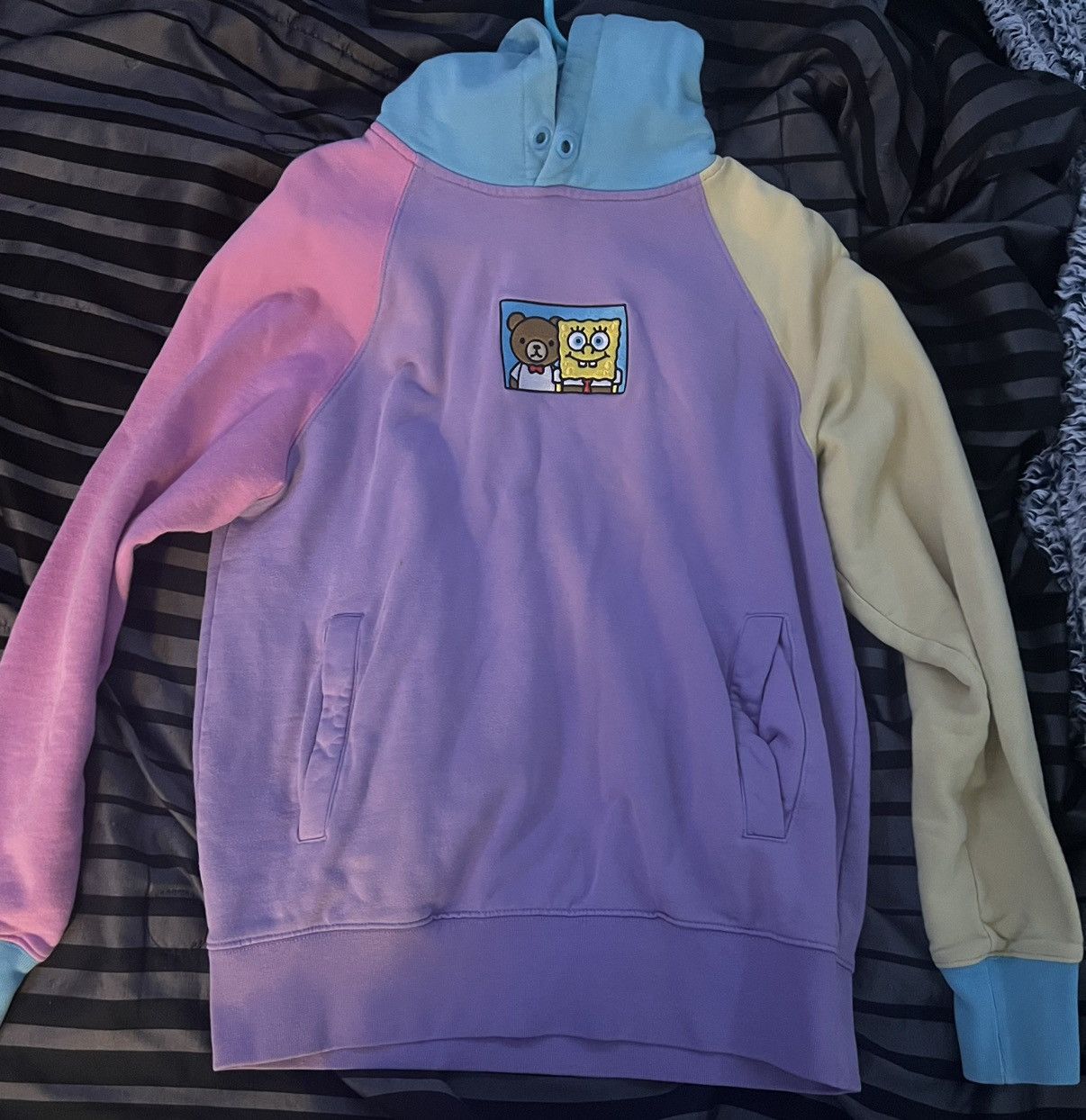 Spongebob Color Block Hoodie Rare T-Shirts, Sweatshirt | PodTeesHub.com