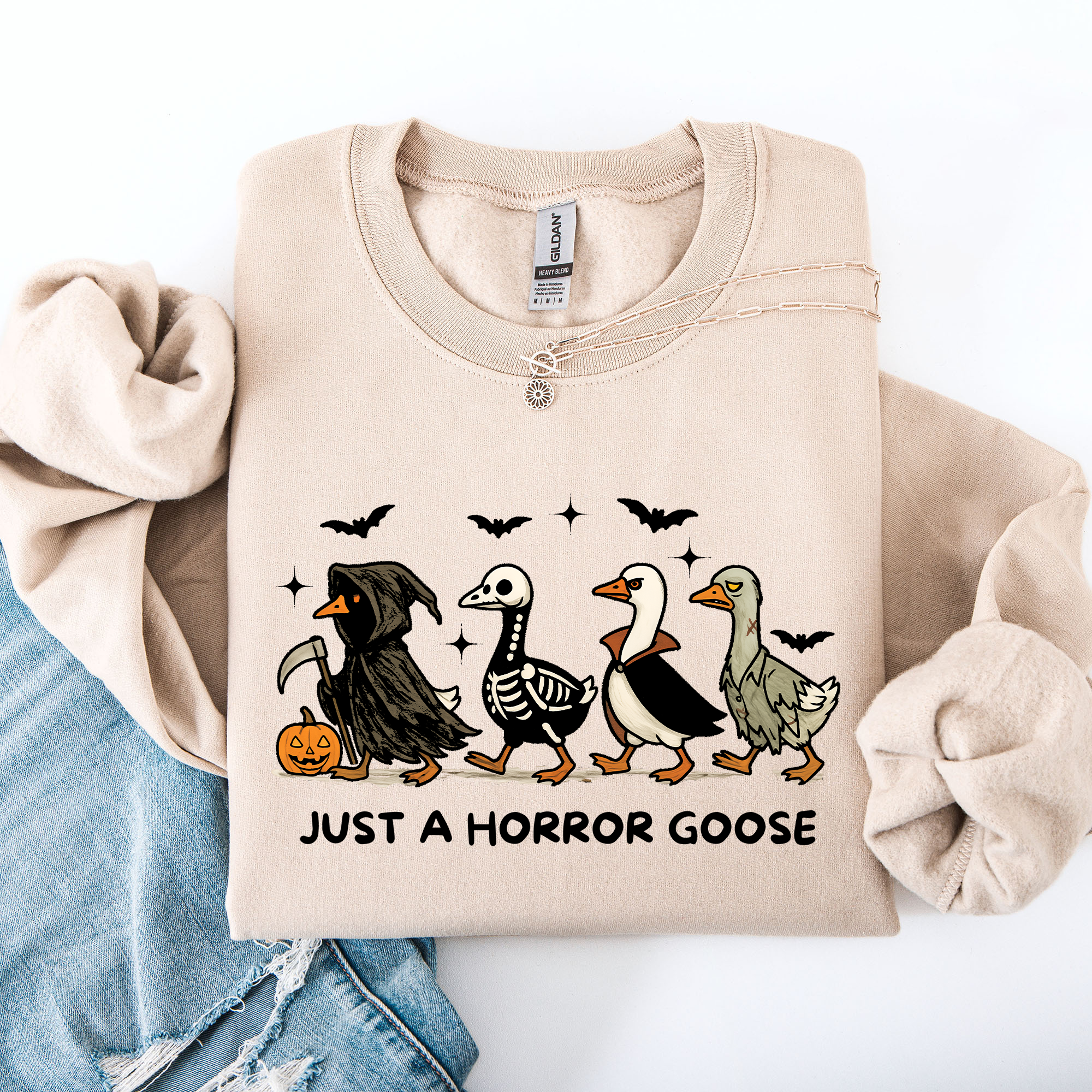 Just A Horror Goose, Cute, Halloween, Spooky Sweatshirt T-Shirts, Hoodie | PodTeesHub.com