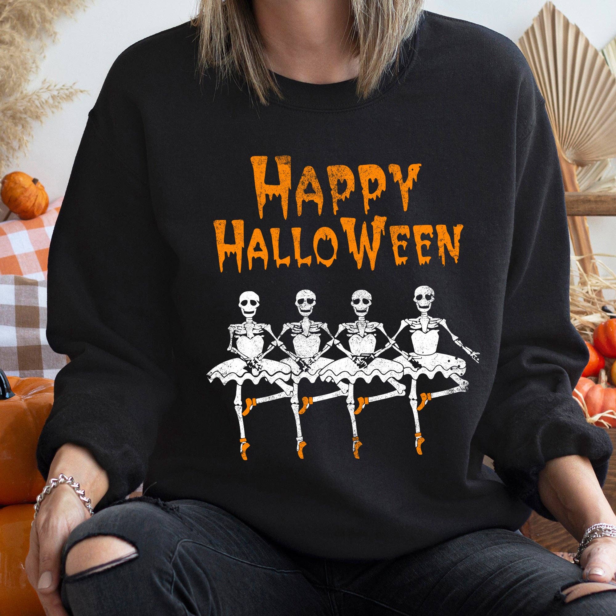 Halloween Ballerinas Vintage Sweatshirt T-Shirts, Hoodie | PodTeesHub.com