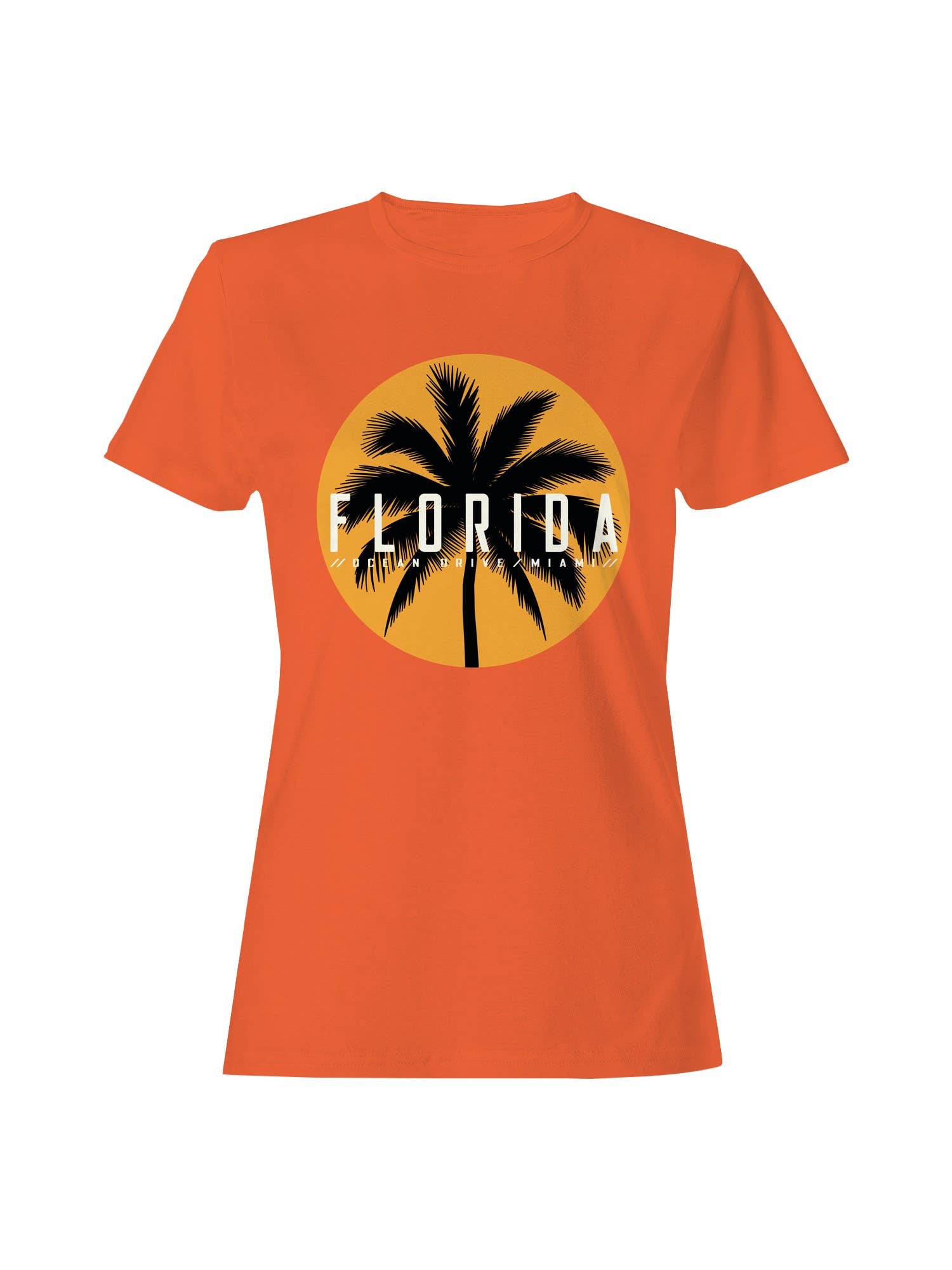 Miami Florida Palm Sunset Design Women's T-Shirt Hoodie, Sweatshirt | PodTeesHub.com