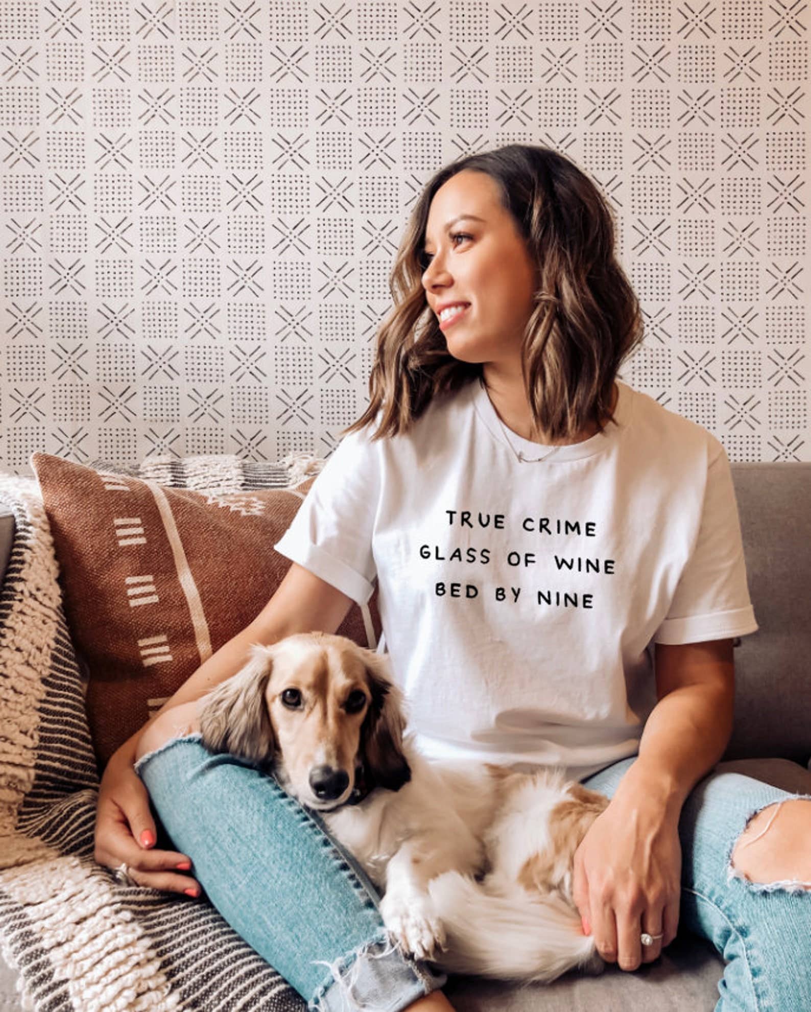True Crime Glass of Wine Bed By Nine T-Shirt Hoodie, Sweatshirt | PodTeesHub.com