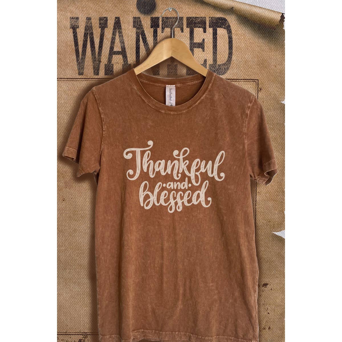 Thankful and Blessed Wash Vintage  Graphic  Tee Hoodie, Sweatshirt | PodTeesHub.com