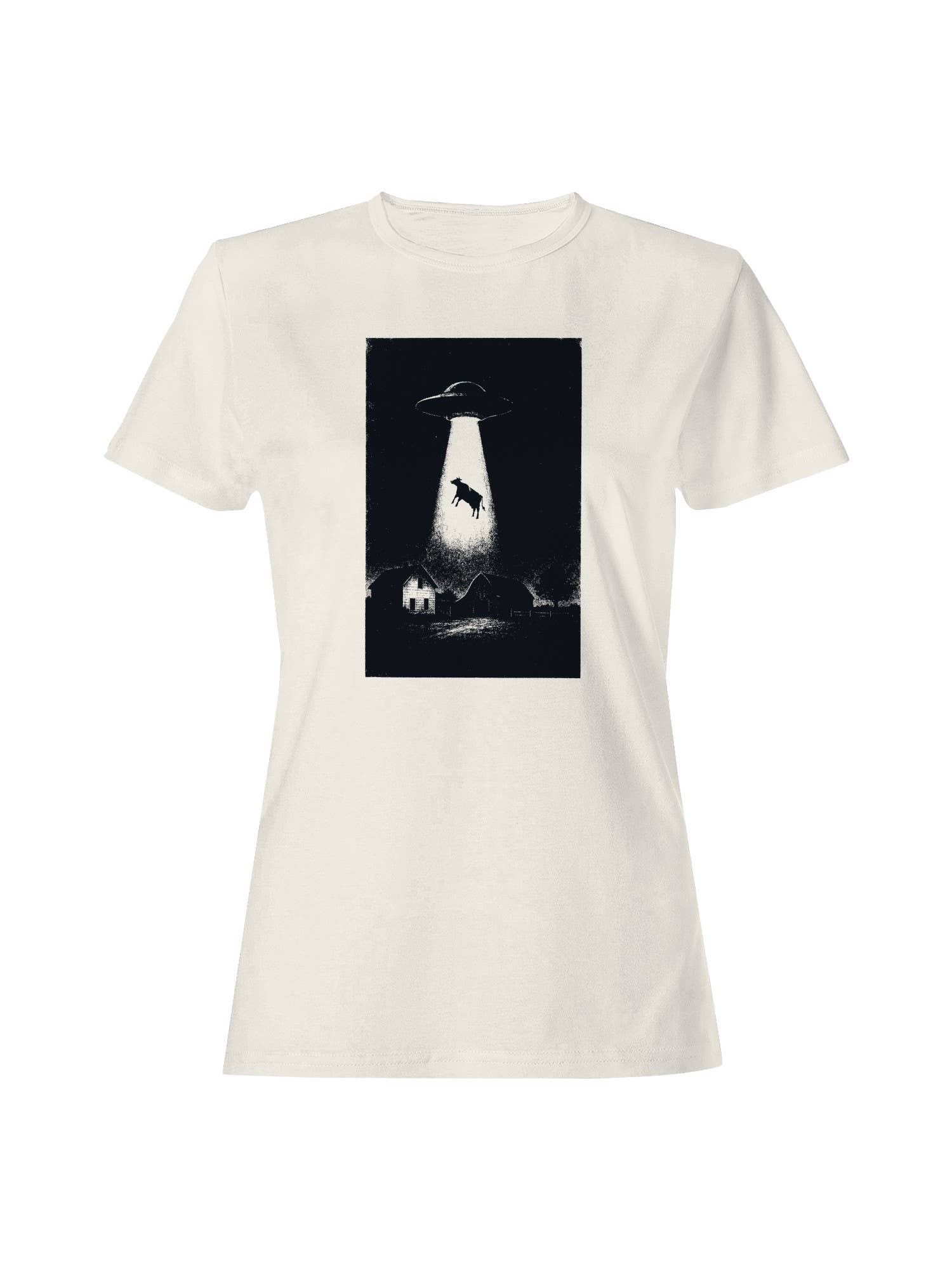 Ufo Abduction: Cow in Spotlight Women's T-Shirt Hoodie, Sweatshirt | PodTeesHub.com