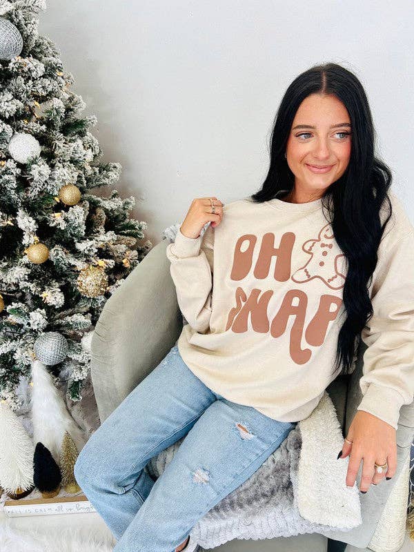 Oh Snap Gingerbread Man Puff Sweatshirt T-Shirts, Hoodie | PodTeesHub.com
