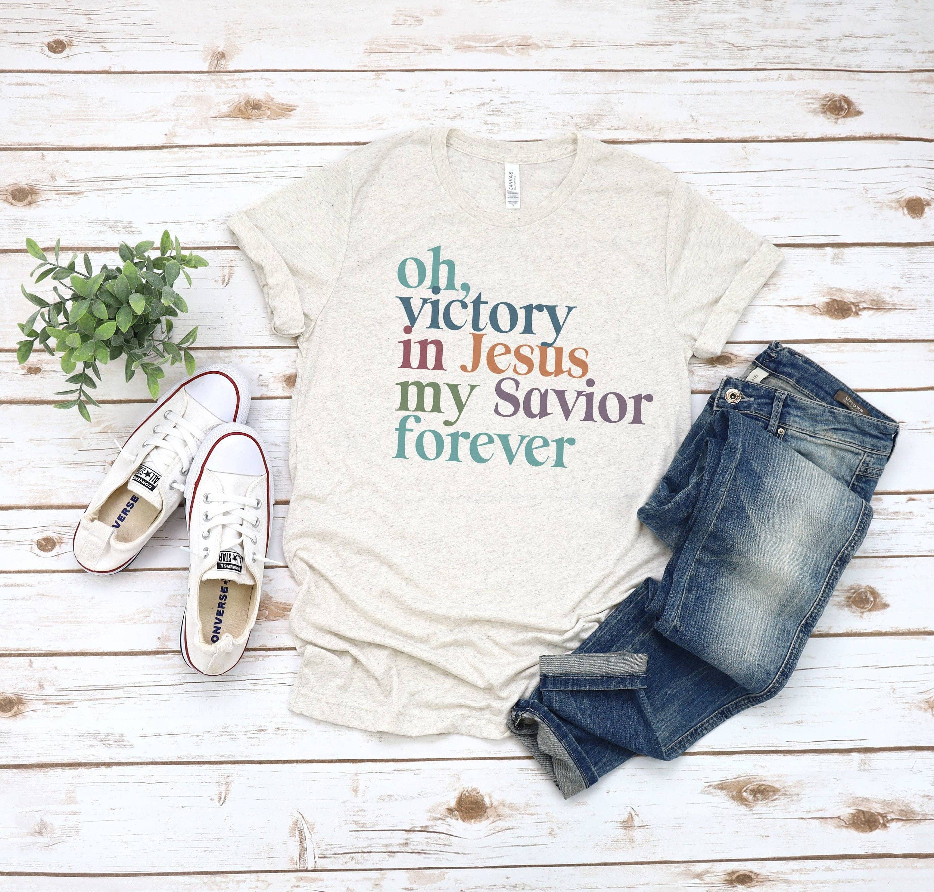Oh Victory in Jesus My Savior Forever | Christian Tshirt Hoodie, Sweatshirt | PodTeesHub.com