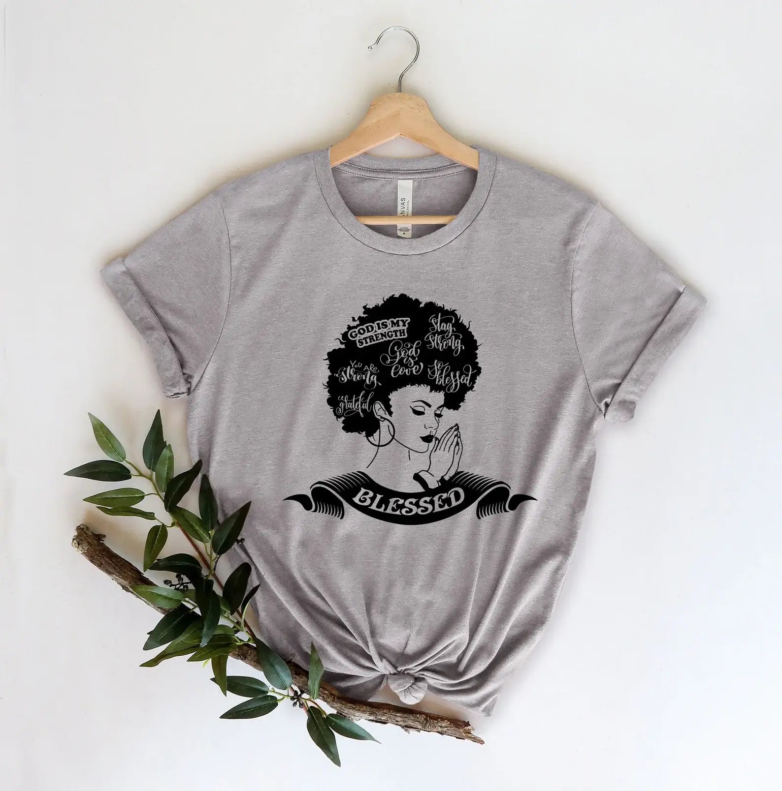 God Is My Strength Blessed Woman T-Shirt Hoodie, Sweatshirt | PodTeesHub.com