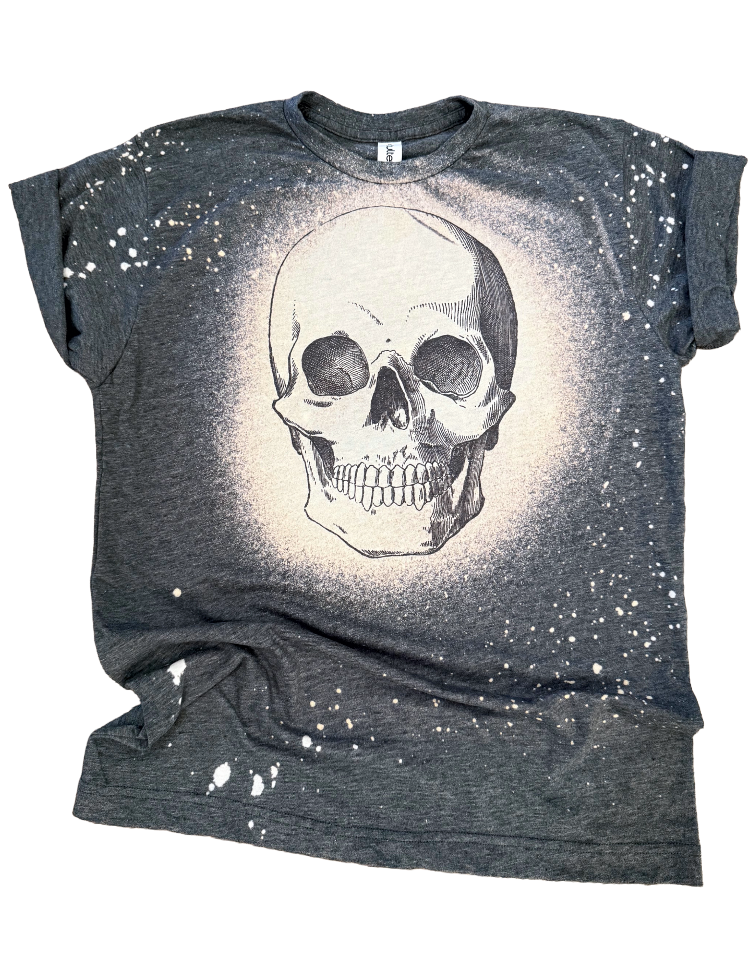 Skull Sketch Halloween Bleached Tee Hoodie, Sweatshirt | PodTeesHub.com