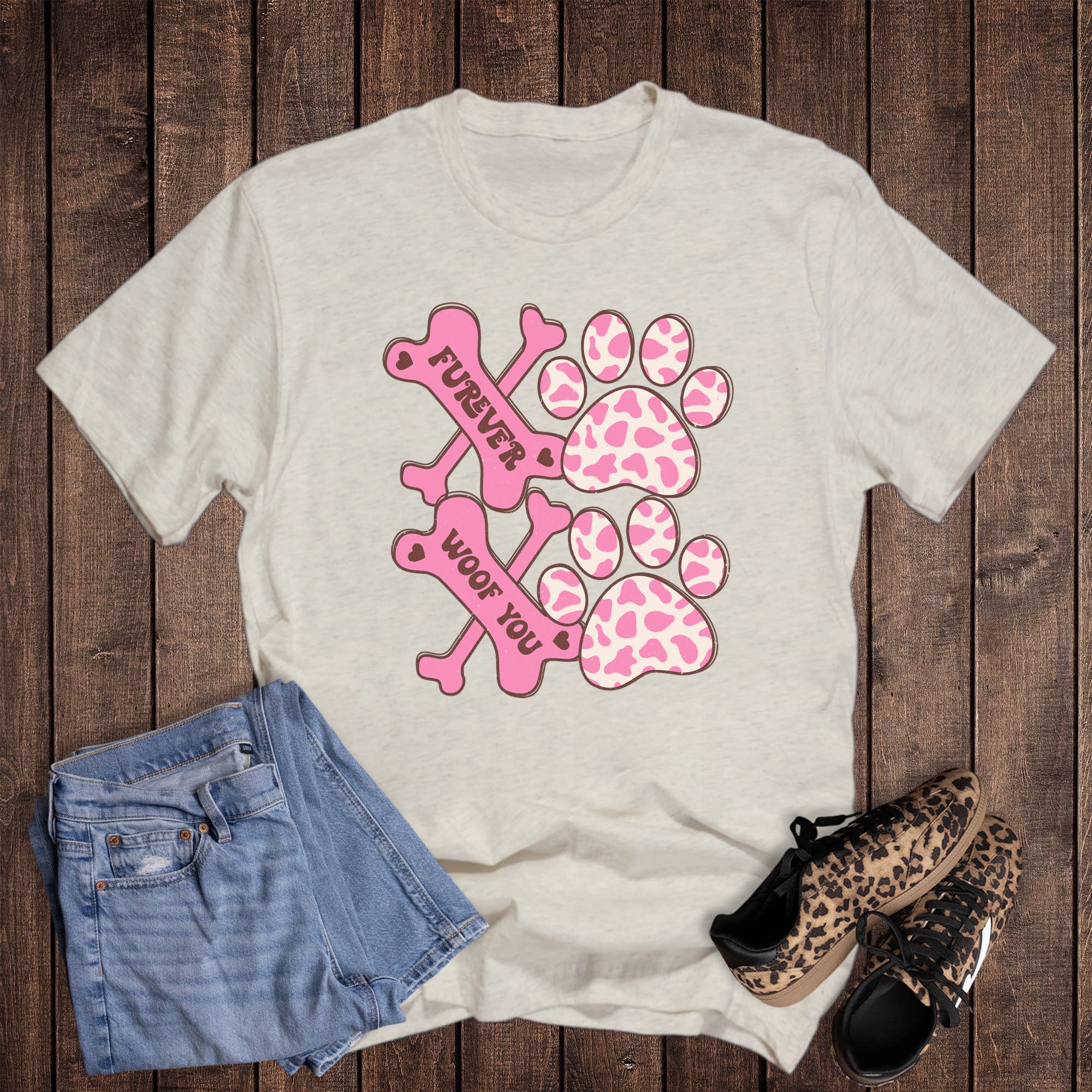 Valentine Xoxo Dog Bone and Paw Graphic Tee Hoodie, Sweatshirt | PodTeesHub.com