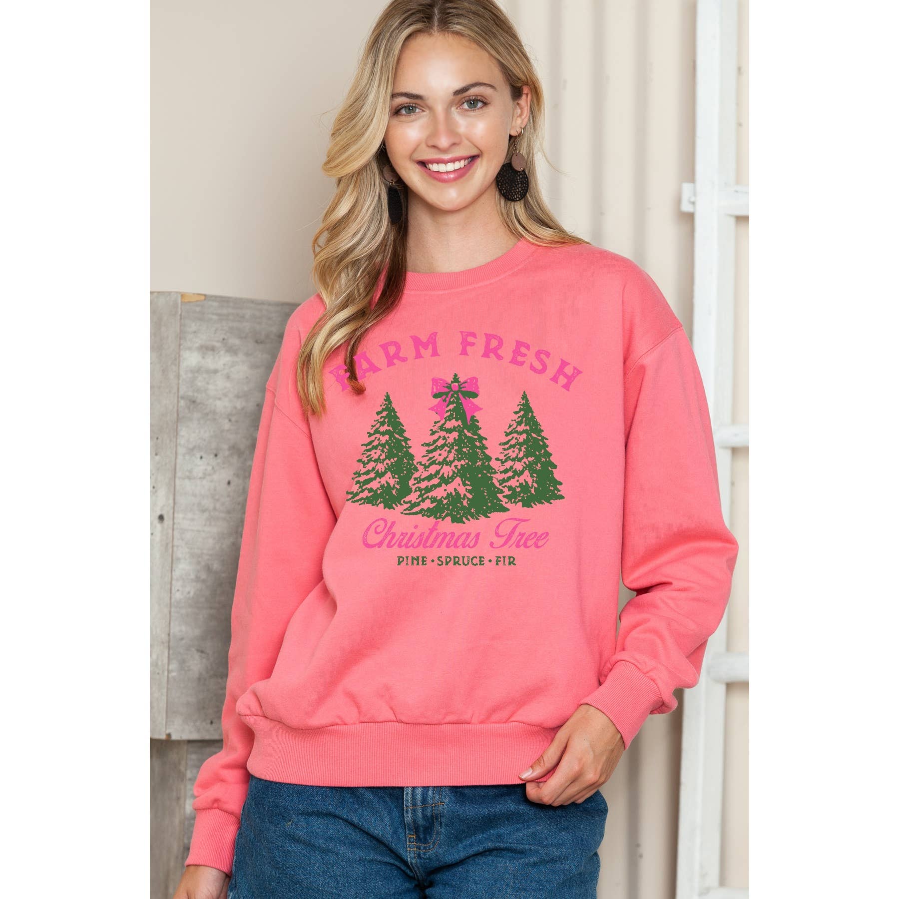 Farm Fresh Christmas Tree - Crewneck Sweatshirt T-Shirts, Hoodie | PodTeesHub.com
