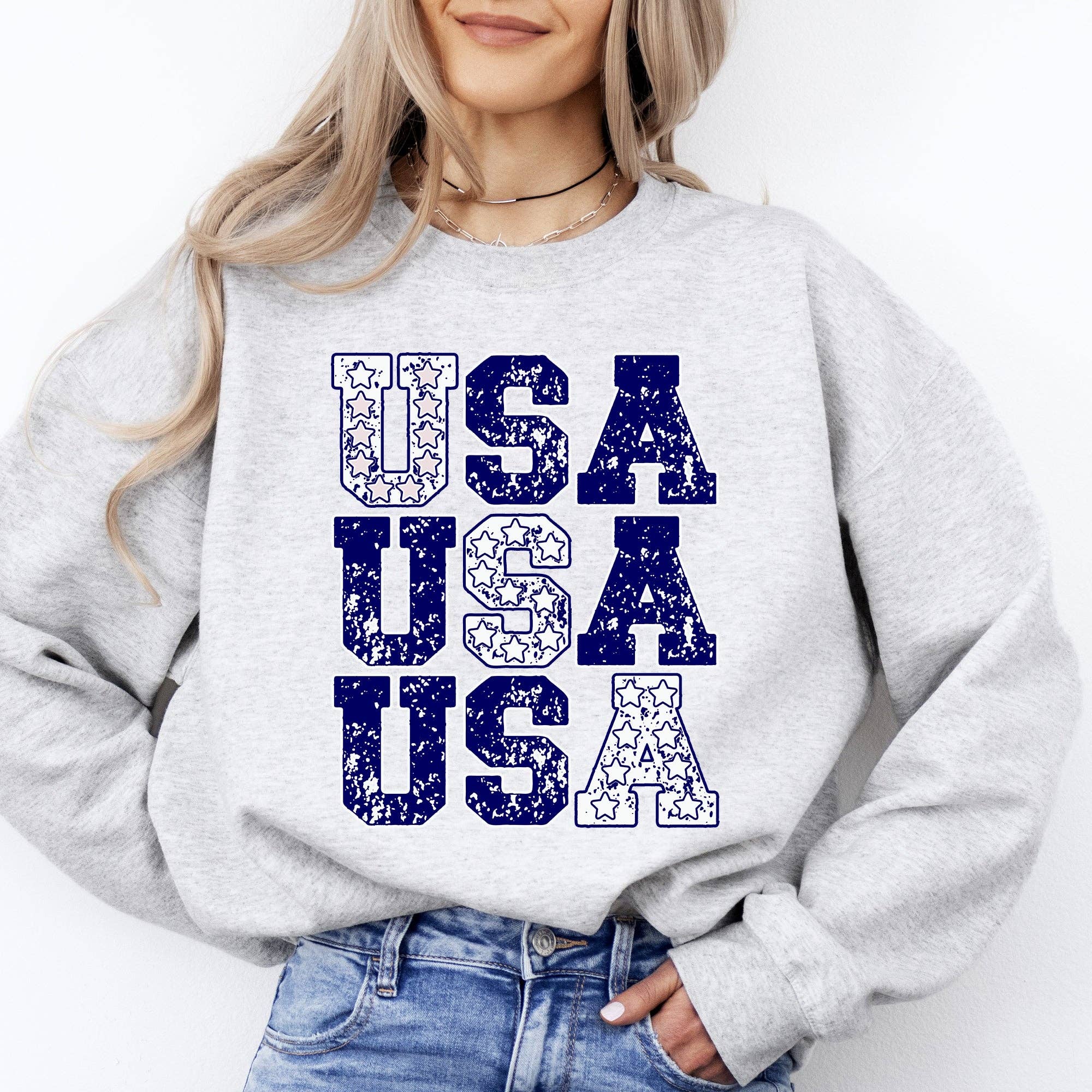 USA, Retro Patriotic America Stars 4th of July Sweatshirt T-Shirts, Hoodie | PodTeesHub.com