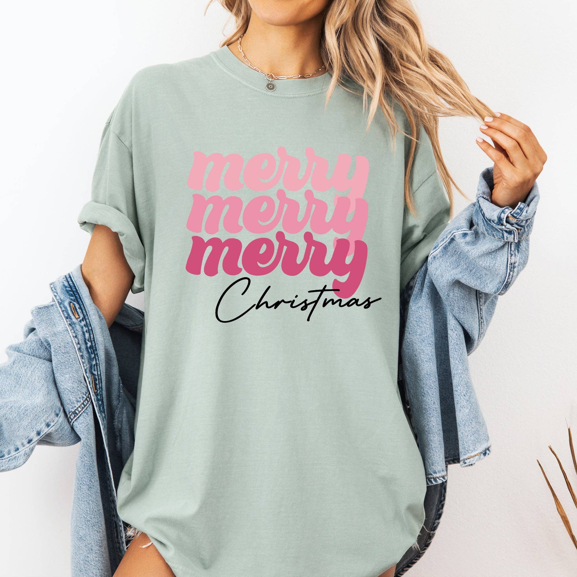 Merry Merry Merry Christmas, Retro, Santa Winter Xmas Tshirt Hoodie, Sweatshirt | PodTeesHub.com