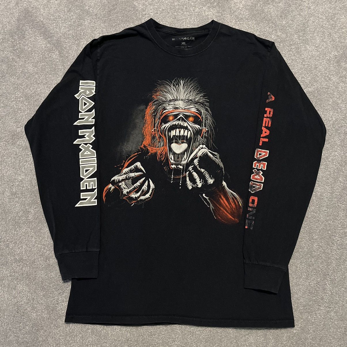 Iron Maiden X Vintage Vintage Iron Maiden A Real Dead One 3 Color Longsleeve Tee Hoodie, Sweatshirt | PodTeesHub.com