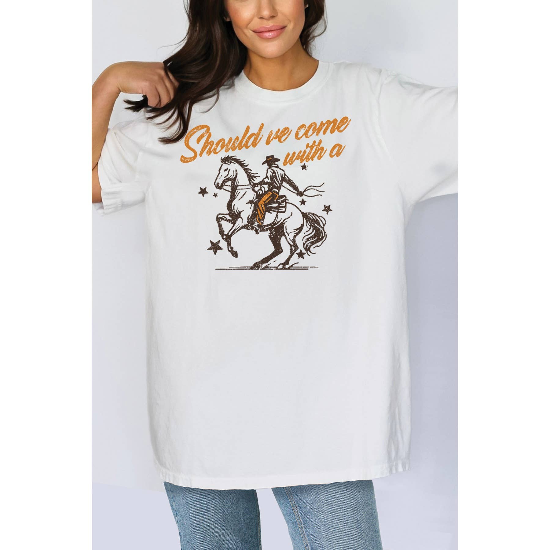 Should We Come with A Warning Oversized Unisex T Shirt Hoodie, Sweatshirt | PodTeesHub.com