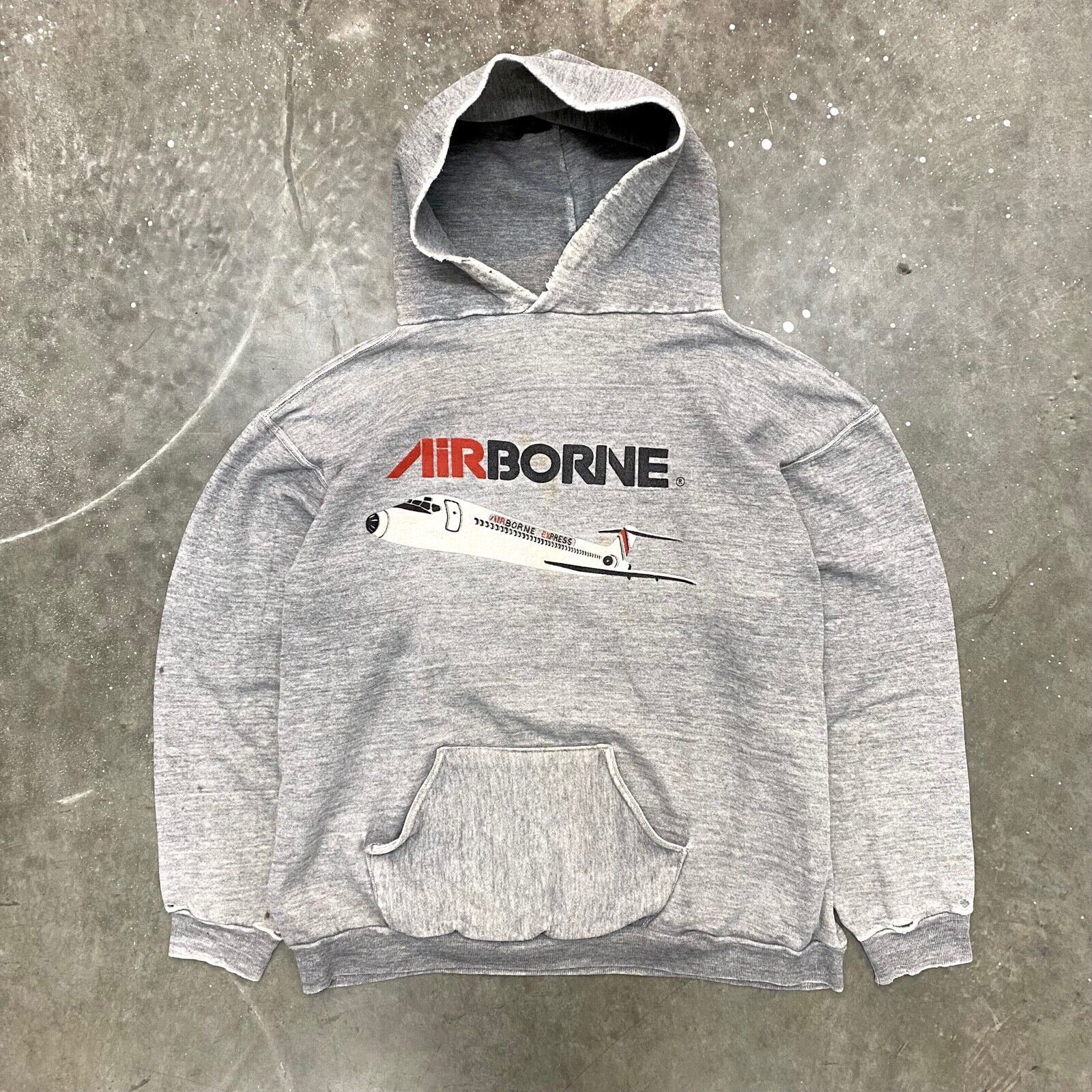 Vintage Vtg 70s Distressed Russell Airborne Airplane Graphic Hoodie T-Shirts, Sweatshirt | PodTeesHub.com