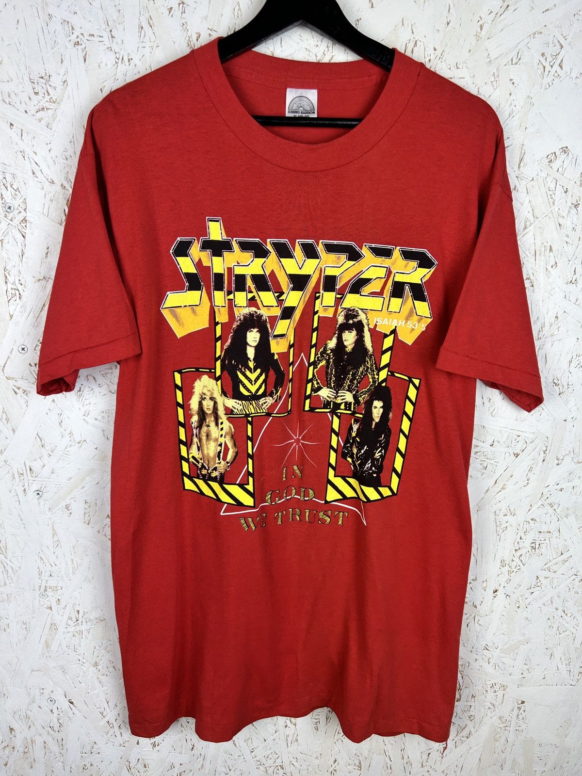 Band Tees 80s Stryper In God We Trust 1988 Tour Metal T Shirt Xl Red Hoodie, Sweatshirt | PodTeesHub.com