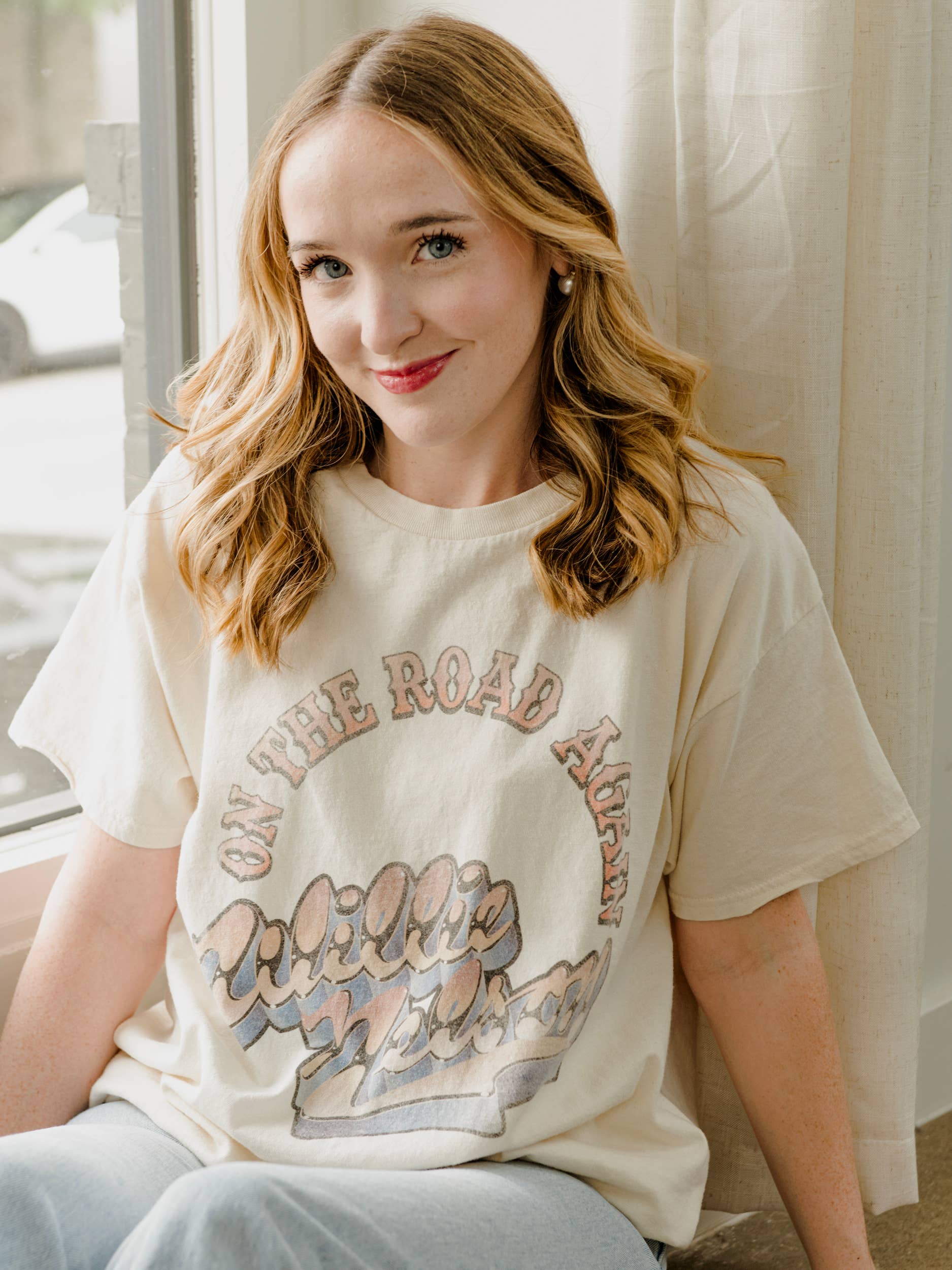 Willie Nelson Otr Metal Off White Thrifted Graphic Tee Hoodie, Sweatshirt | PodTeesHub.com