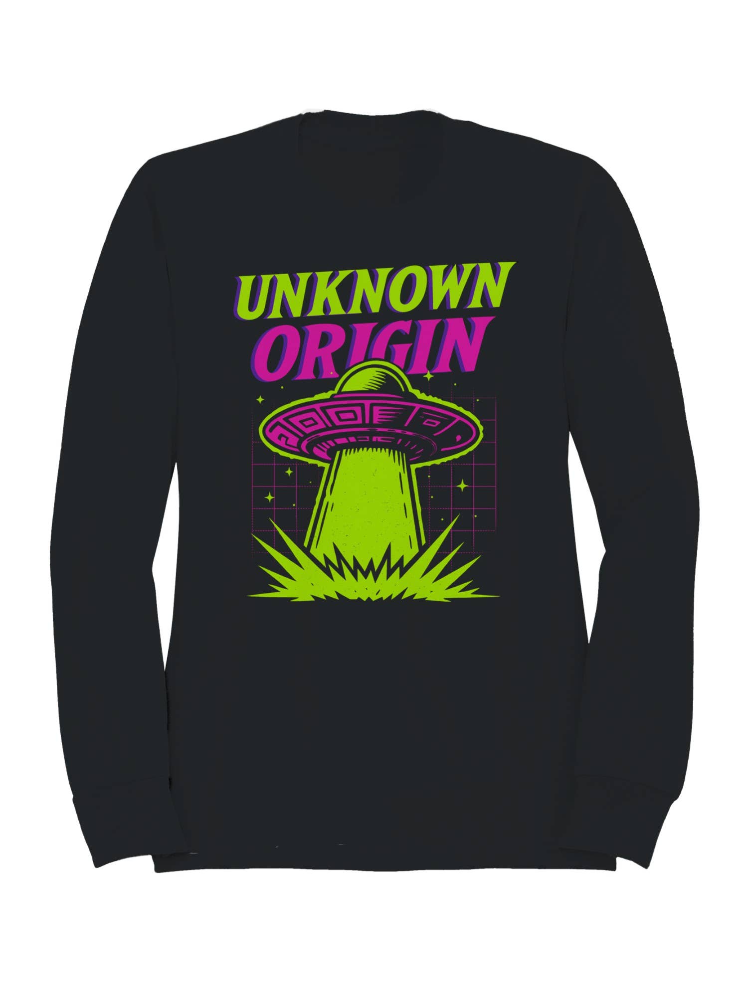 Ufo Neon Art - Unknown Origin Men's Sweatshirt T-Shirts, Hoodie | PodTeesHub.com