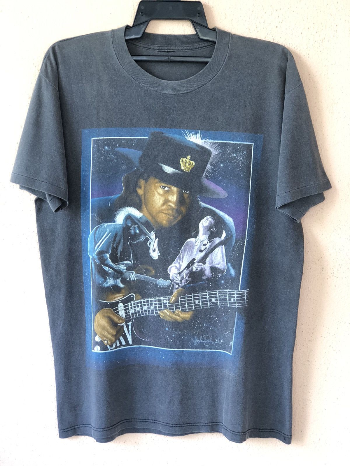 Vintage 90s Stevie Ray Vaughan Blues Legend Faded Tee Hoodie, Sweatshirt | PodTeesHub.com